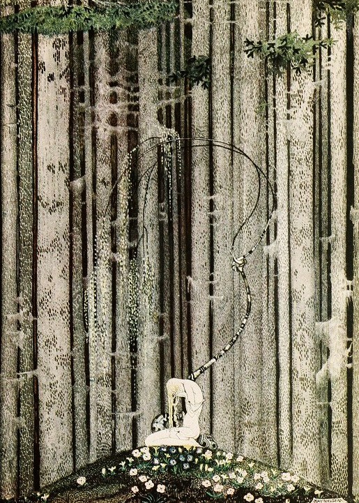 At Rest in the Dark Wood by KAY NIELSEN 1914 Illustration 5 x 7 in Photo Reprint