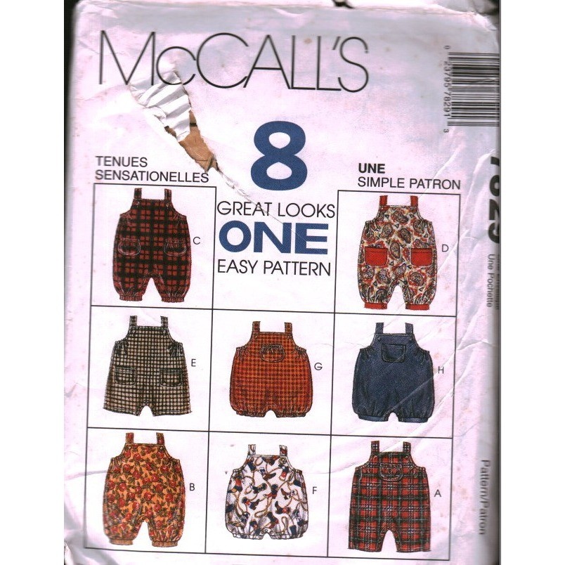 Vintage McCalls 7829 Infants Jumpsuit Romper Sewing Pattern 8 Great Looks S-XL