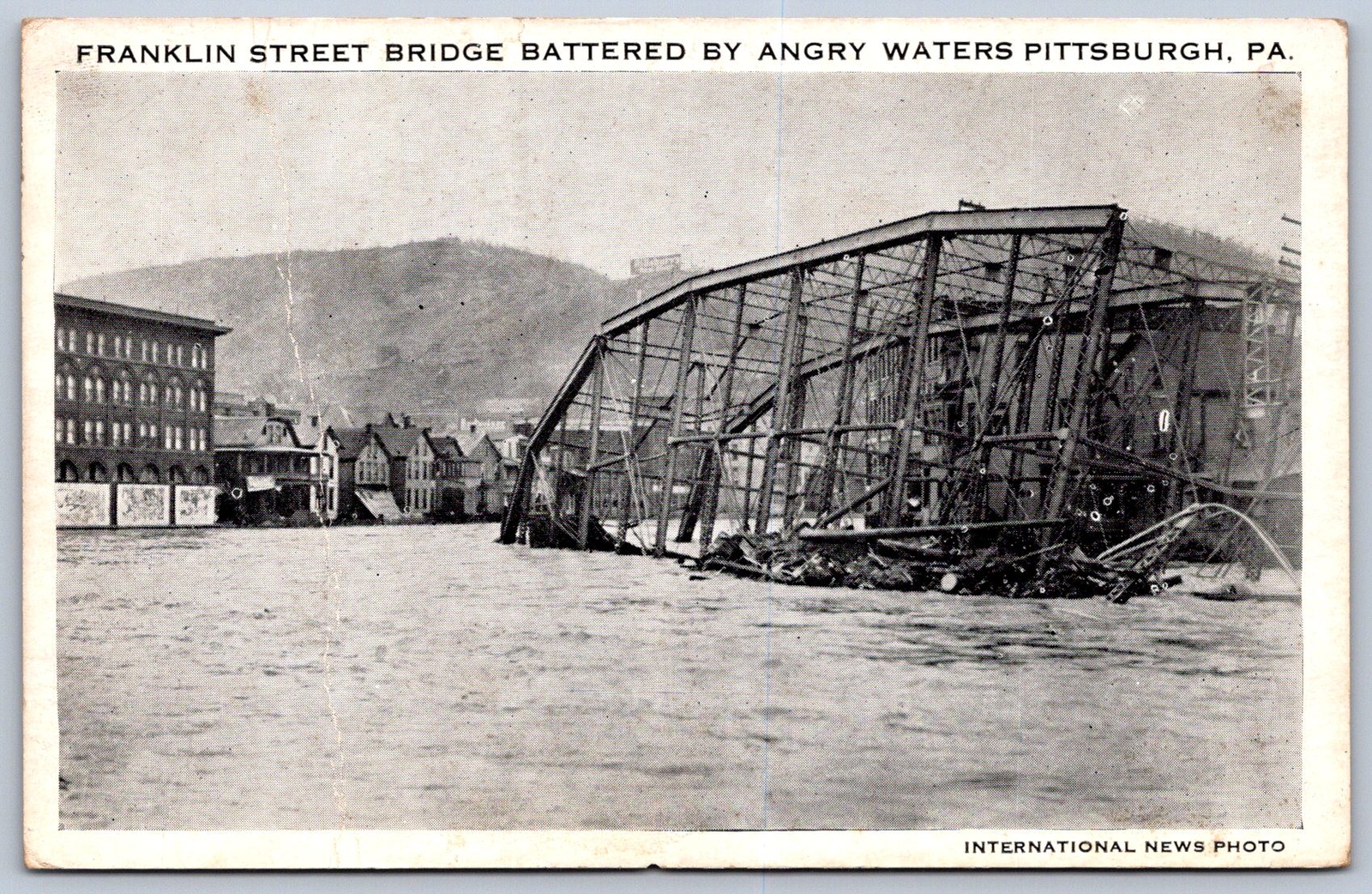 K20/ Pittsburgh Pennsylvania Postcard c1936 Flood Disaster Bridge 249