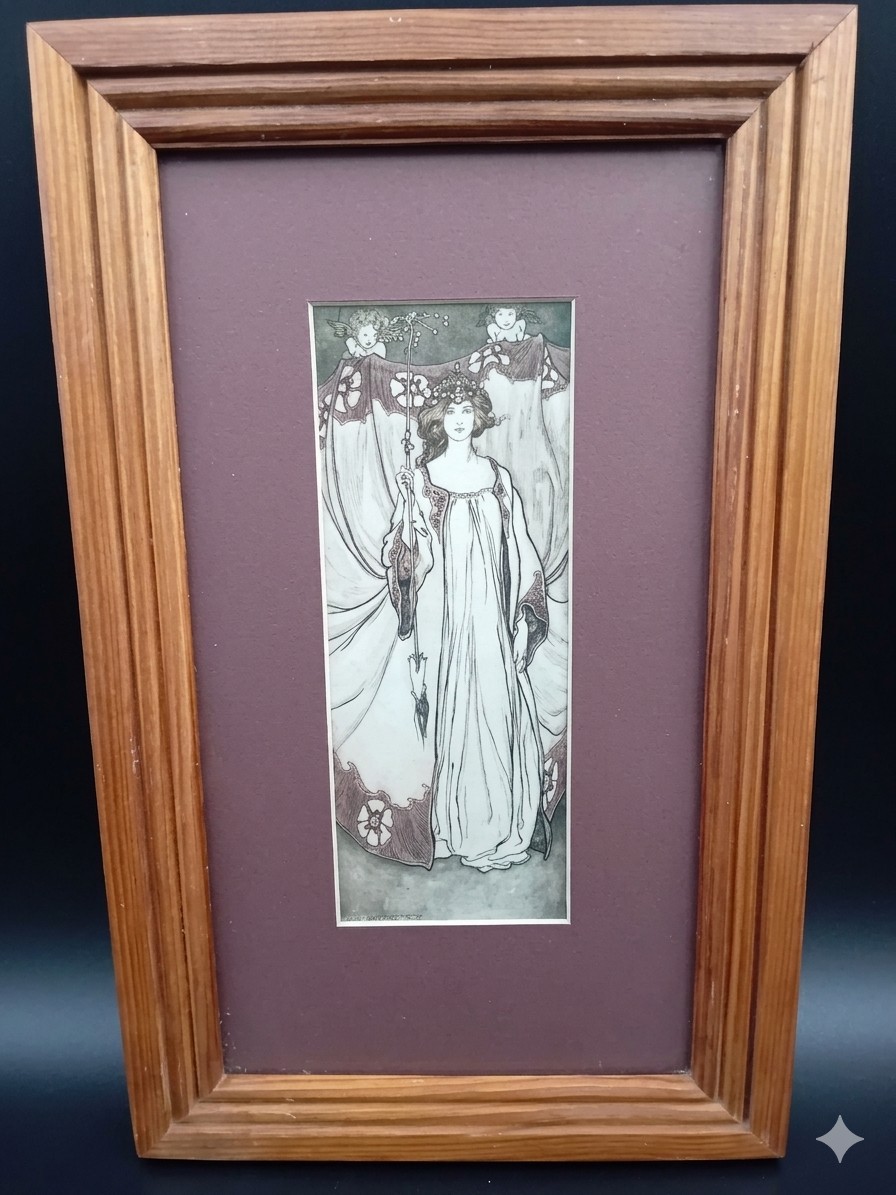 Antique 1906 Arthur Rackham Peter Pan Queen Mab Framed Illustration Book Plate