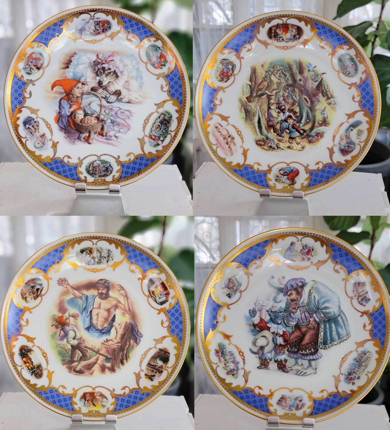 Franklin Mint Limoges Plates Belles Fables de France 1983 Fairy Tales Set of 4