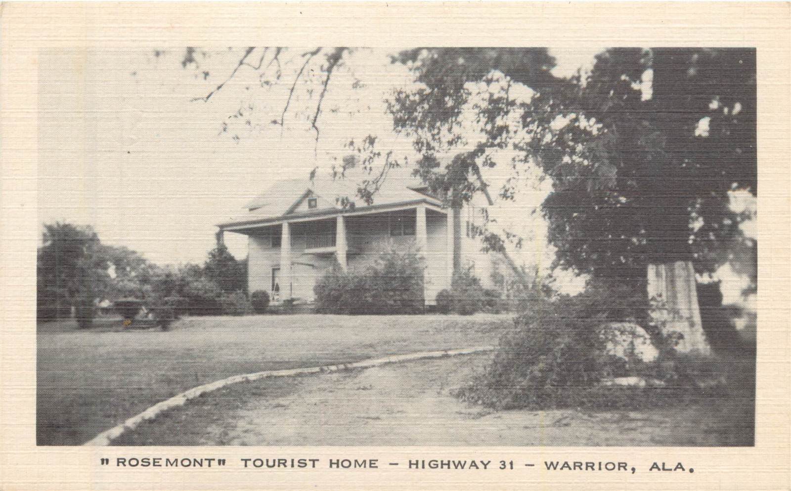 AL Alabama Warrior Rosemont Tourist Home Hwy 31 1953 Postcard