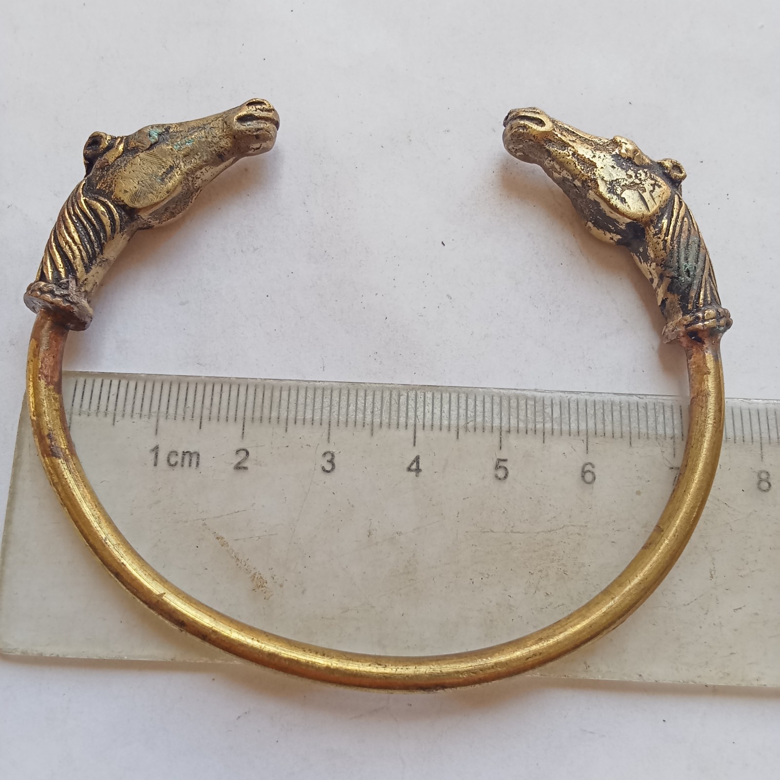 EXTREMELY RARE ANCIENT BRACELET BRONZE HORSE VIKING ARTIFACT AUTHENTIC BANGLE
