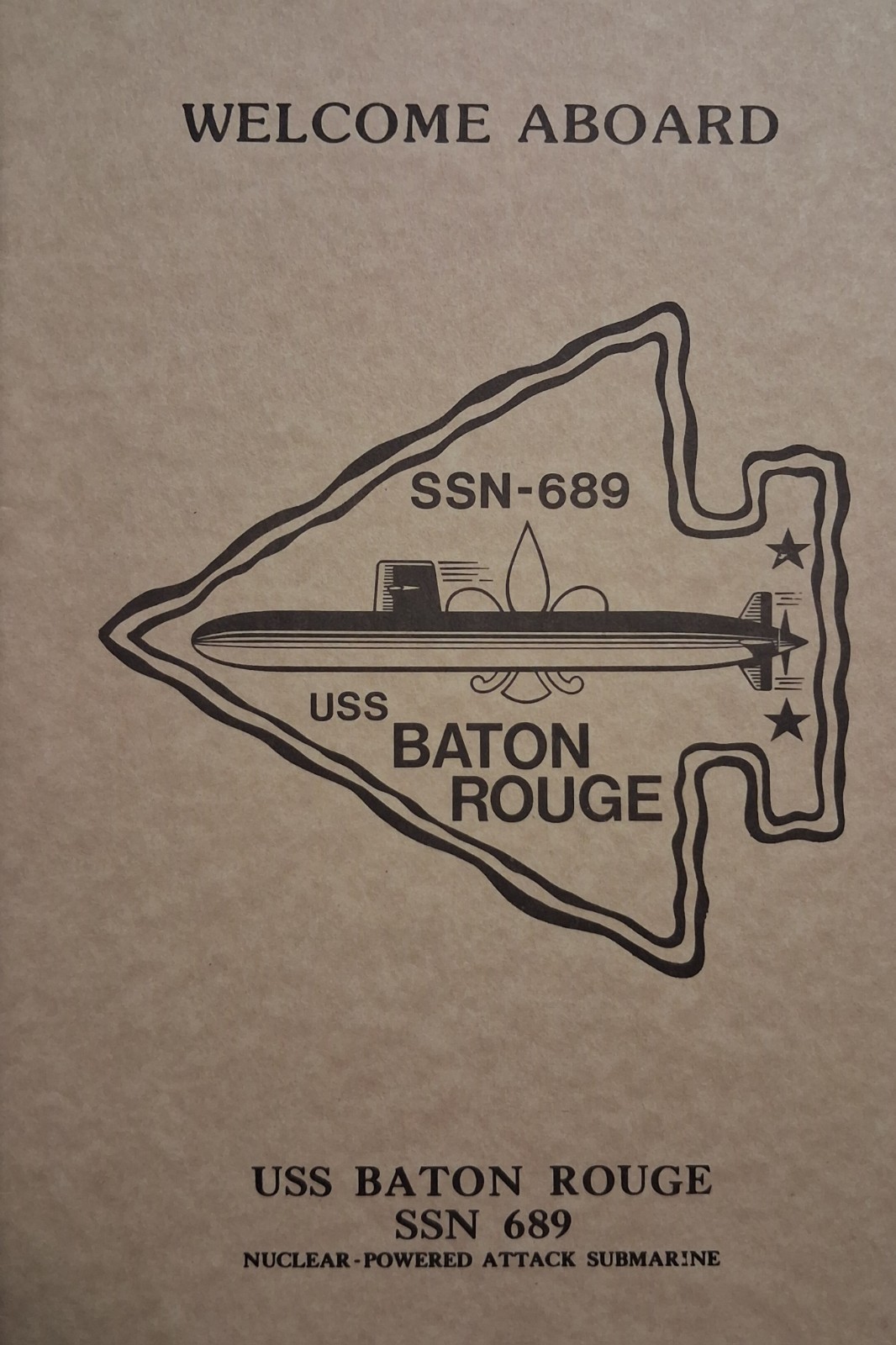 1970s-80s US NAVY USS BATON ROUGE Welcome Aboard SSN-689 Booklet SUB