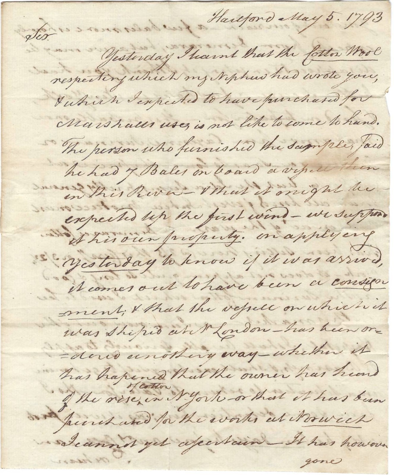 Hartford Mills Supplied Suits For Washington, Adams Unable To Locate Cotton