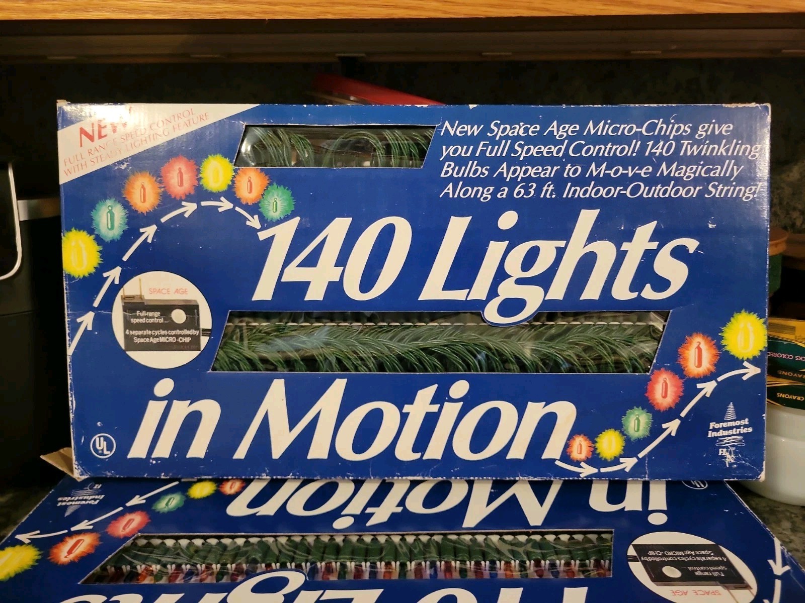 Vintage 140 Lights in Motion Indoor Outdoor 63 ft Holiday Light Set New In Box