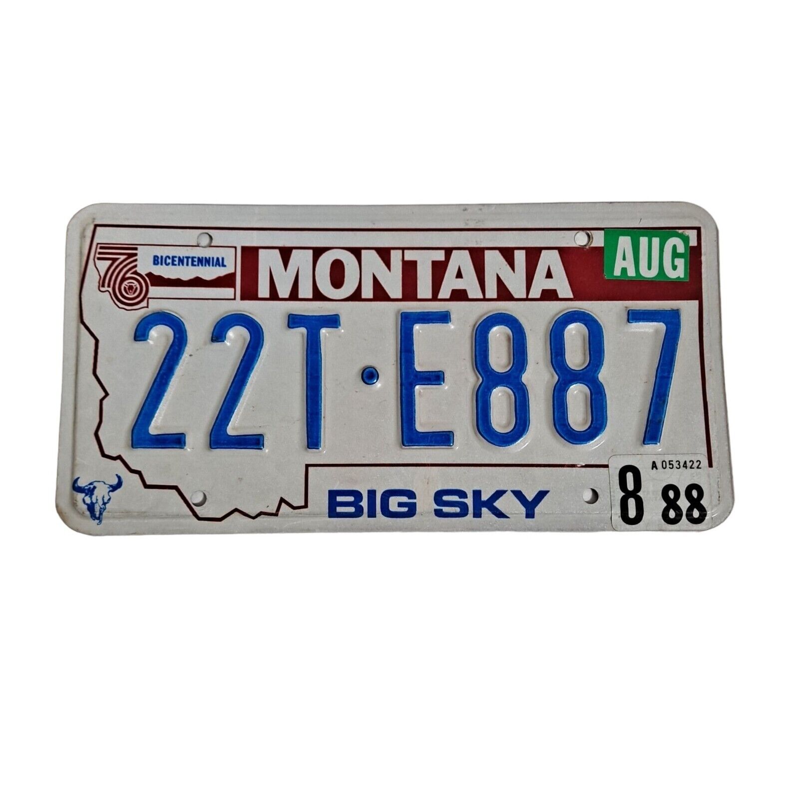 Montana License Plate 1988 Bicentennial 22T-2E887 Big Sky Automobile Vintage