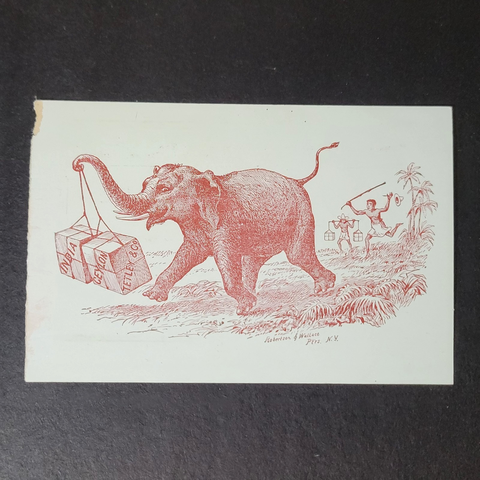 c1890s Tetley Tea Elephant Victorian Trade Card Antique 19th Century Advertising