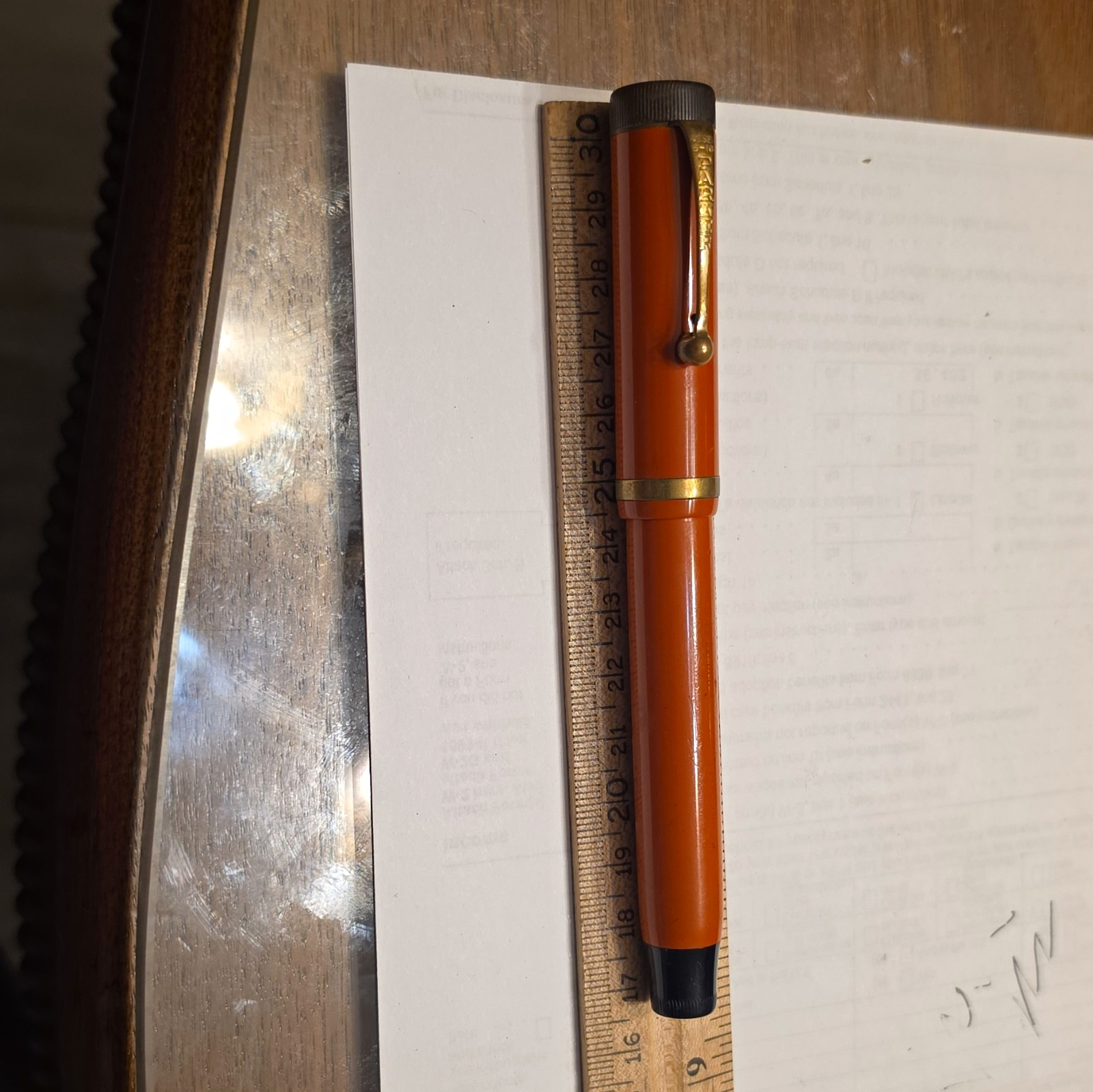 Parker Vintage Orange Doufold Fountain Pen Senior size