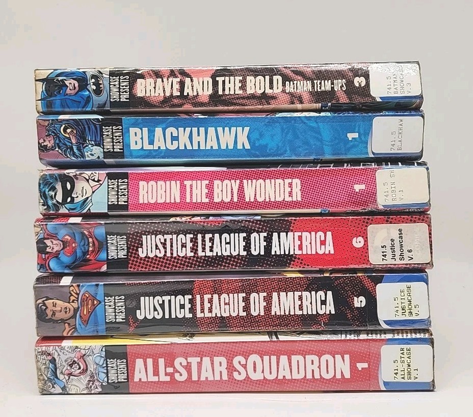 Lot of 6 Showcase Presents: All-Star Squadron-Justice League-Blackhawk-Ex Libris