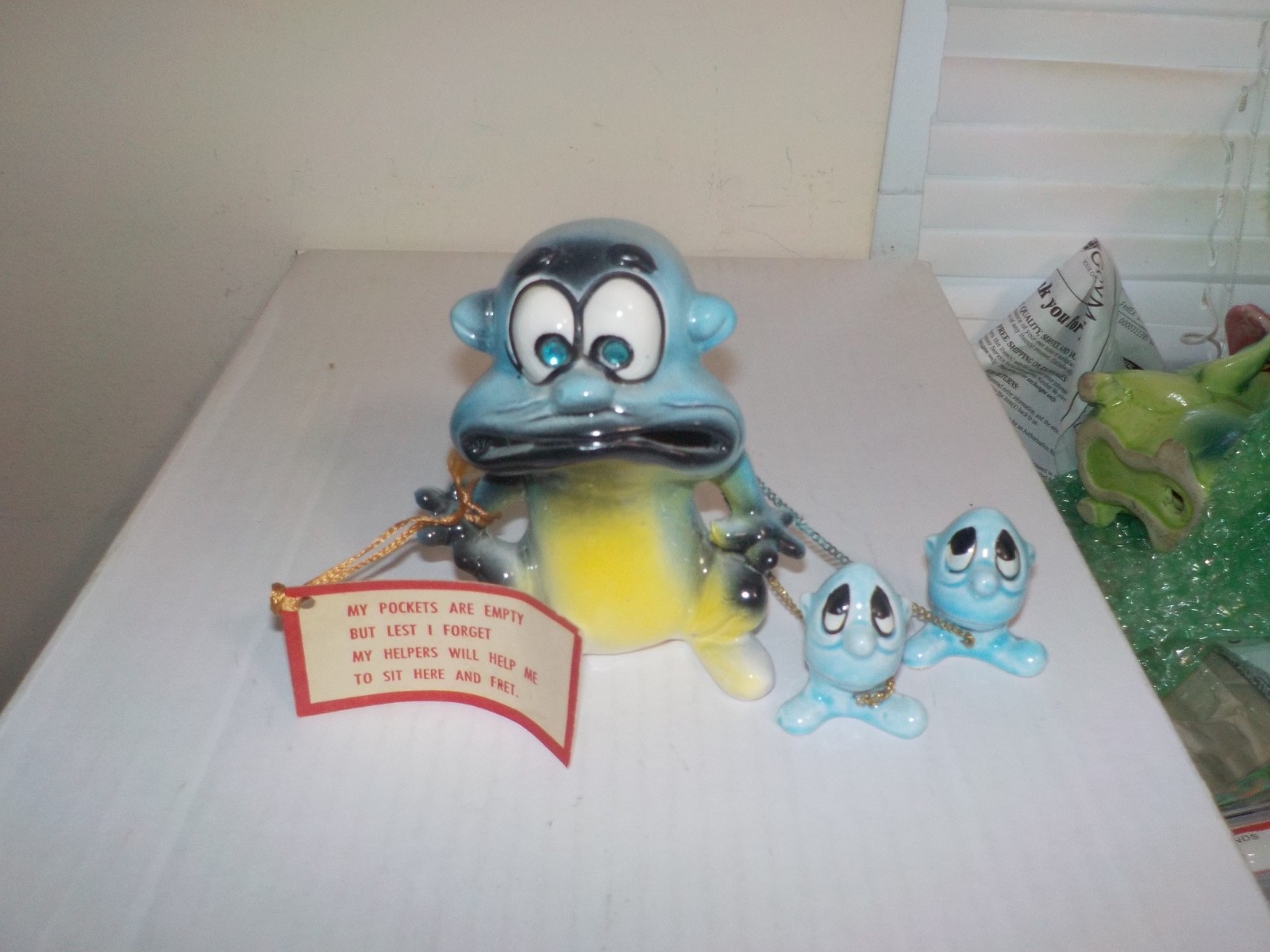 Vintage 1960\'s Kreiss Psycho Ceramics Salamander Figure w/ Helpers & Tag Vintage 1960\'s Kreiss Psycho Ceramics Salamander Figure w/ Helpers & Tag