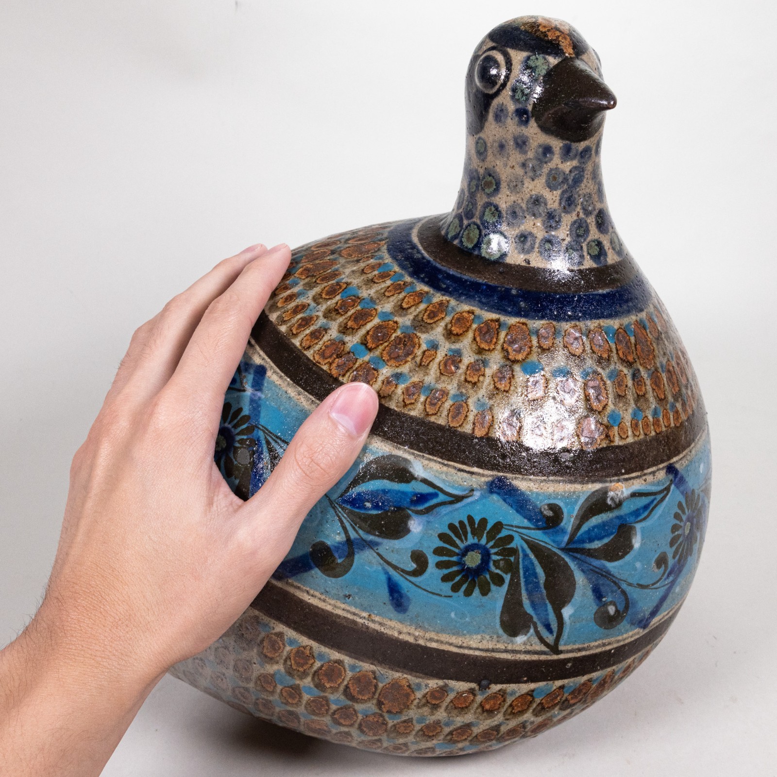 RARE Jose Bernabe (1935-2019) Signed Tonala Mexican Bird Ceramic c.1960's