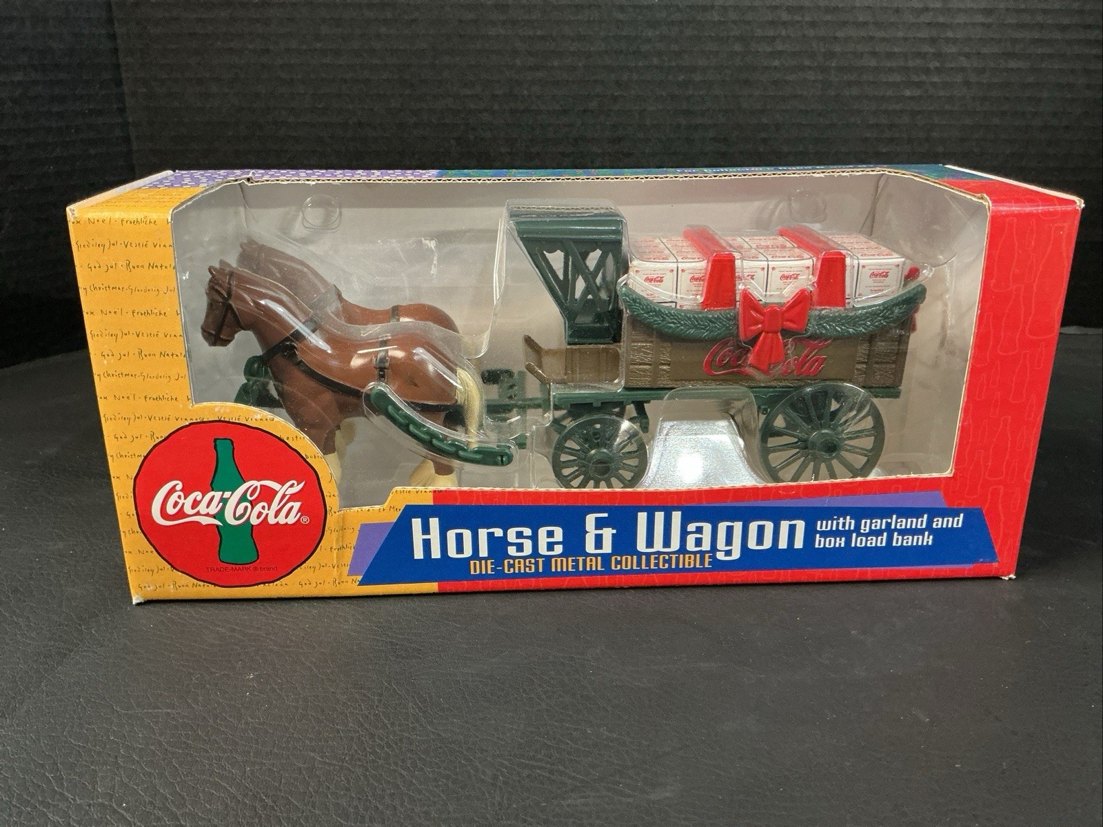 Vintage 1997 ERTL Coca-Cola Die Cast Metal Horse & Wagon Christmas NEW In Box