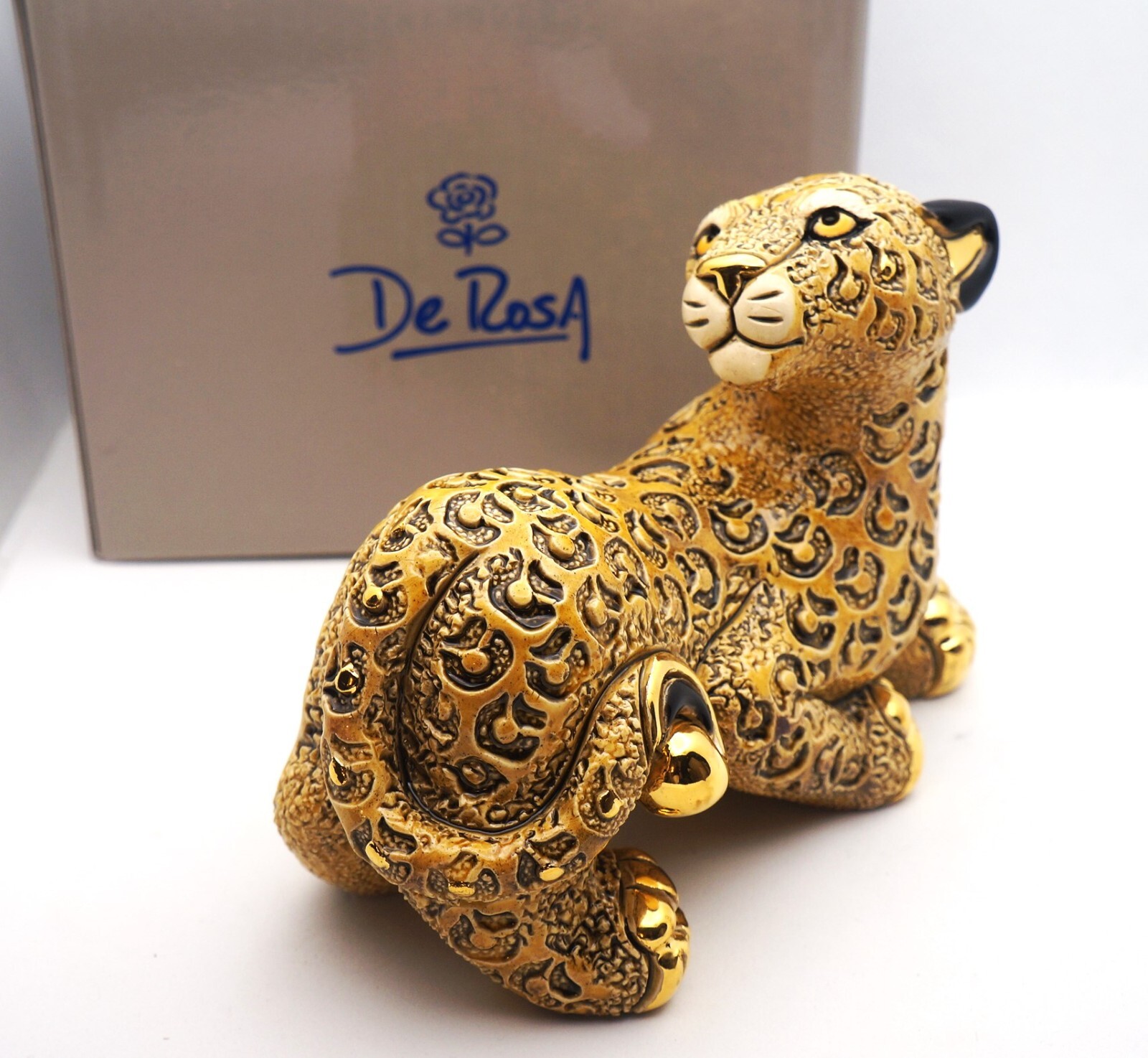 New De Rosa Rinconada Figurine Amazing Leopard Big Cat Animal DeRosa