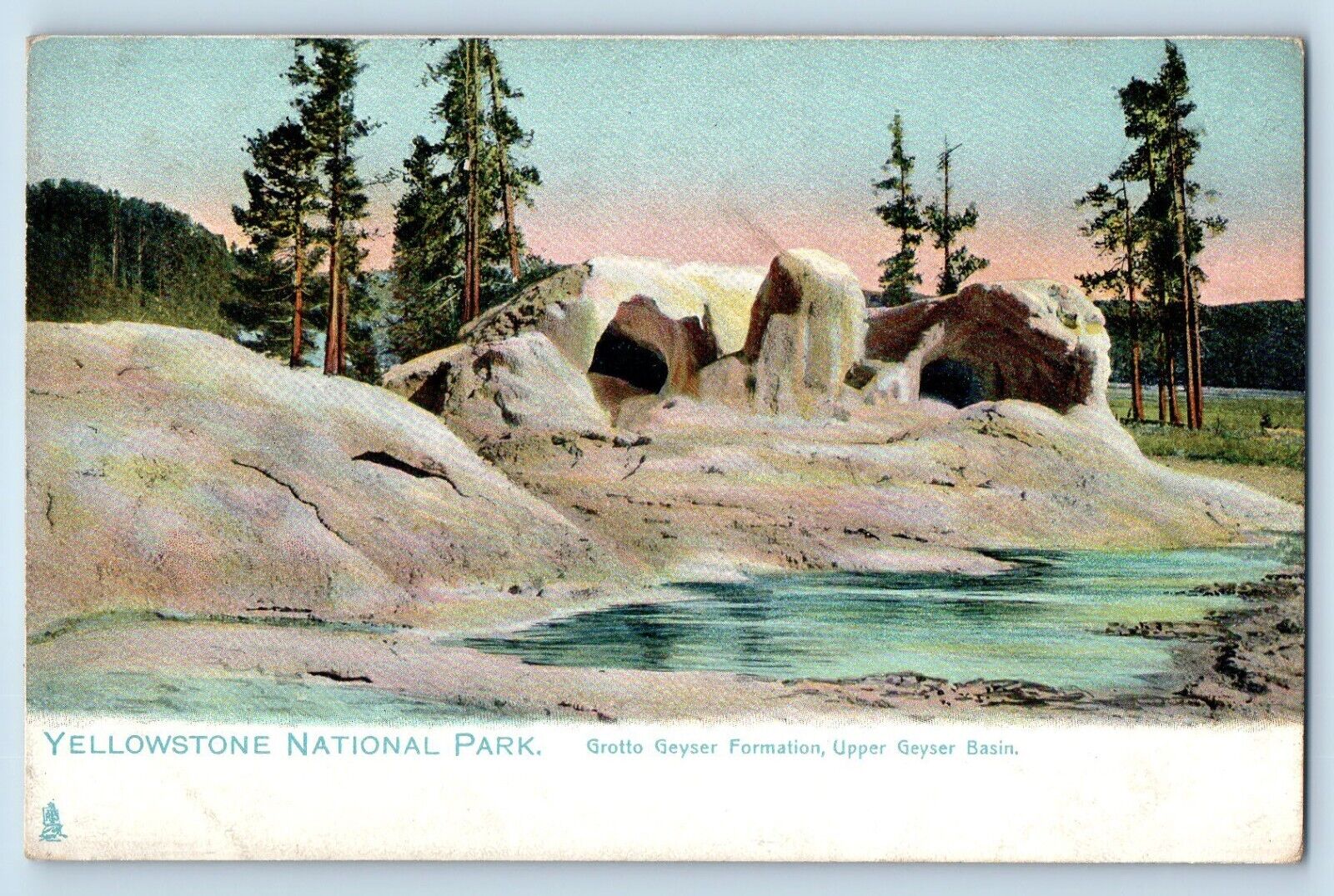 Yellowstone National Park Wyoming Postcard Grotto Geyser Formation c1905's Tuck