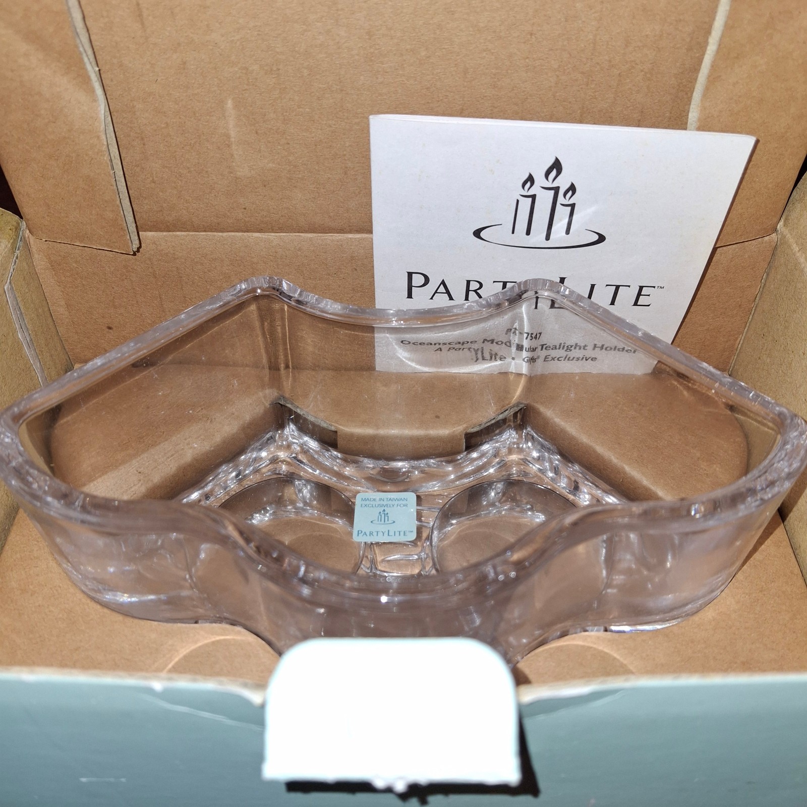Partylite Oceanscape Modular Tealight Glass Candle Holder #P7547 New Open Box 