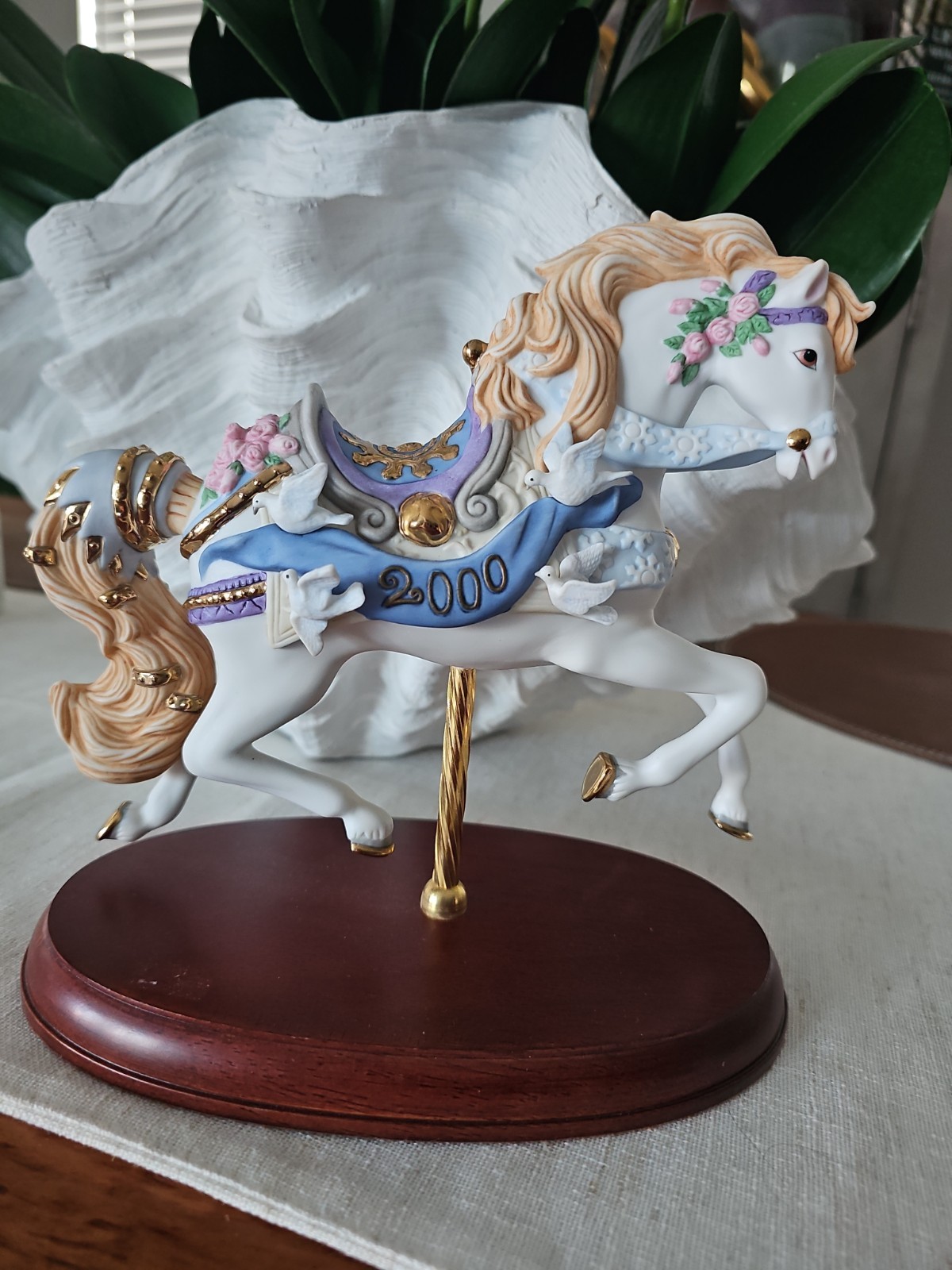 Lenox Porcelain Carousel Horse Collection MILLENNIUM 2000 Wooden Base No Box