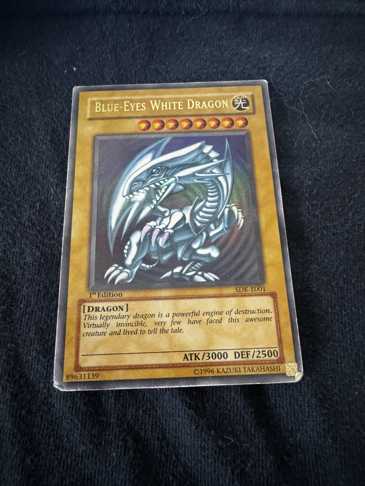 Yu-Gi-Oh SDK-E001 Blue-Eyes White Dragon 1st Edition Heavy Play #2