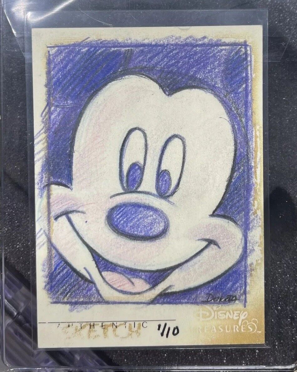 2003 Upper Deck Disney Treasures Series 1 MICKEY MOUSE Sketch Card #1/10 #SC3 SP