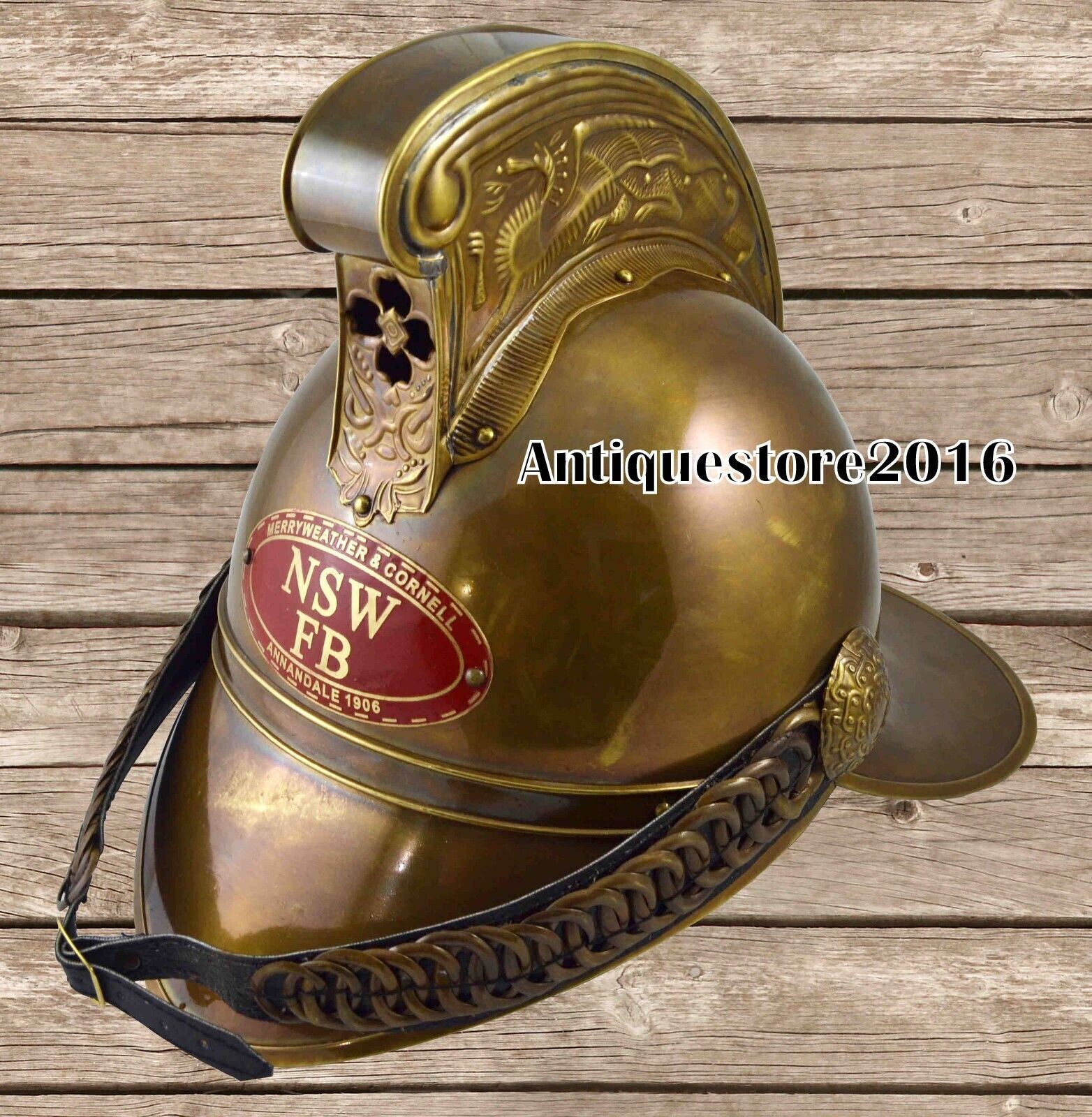 Halloween brass maritime nsw fb fireman helmet antique finish fire brigade gift