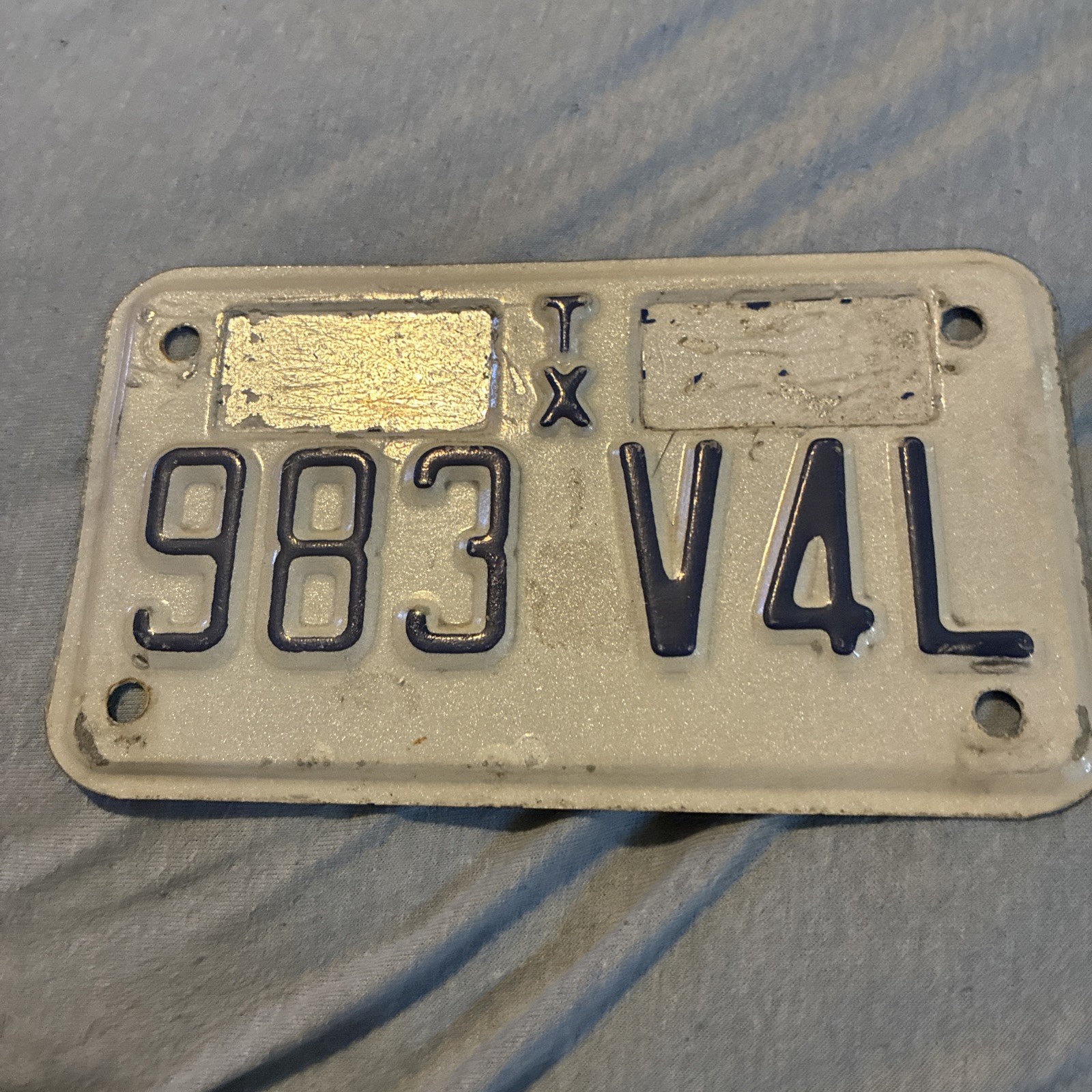 VINTAGE TEXAS MOTORCYCLE LICENSE PLATE