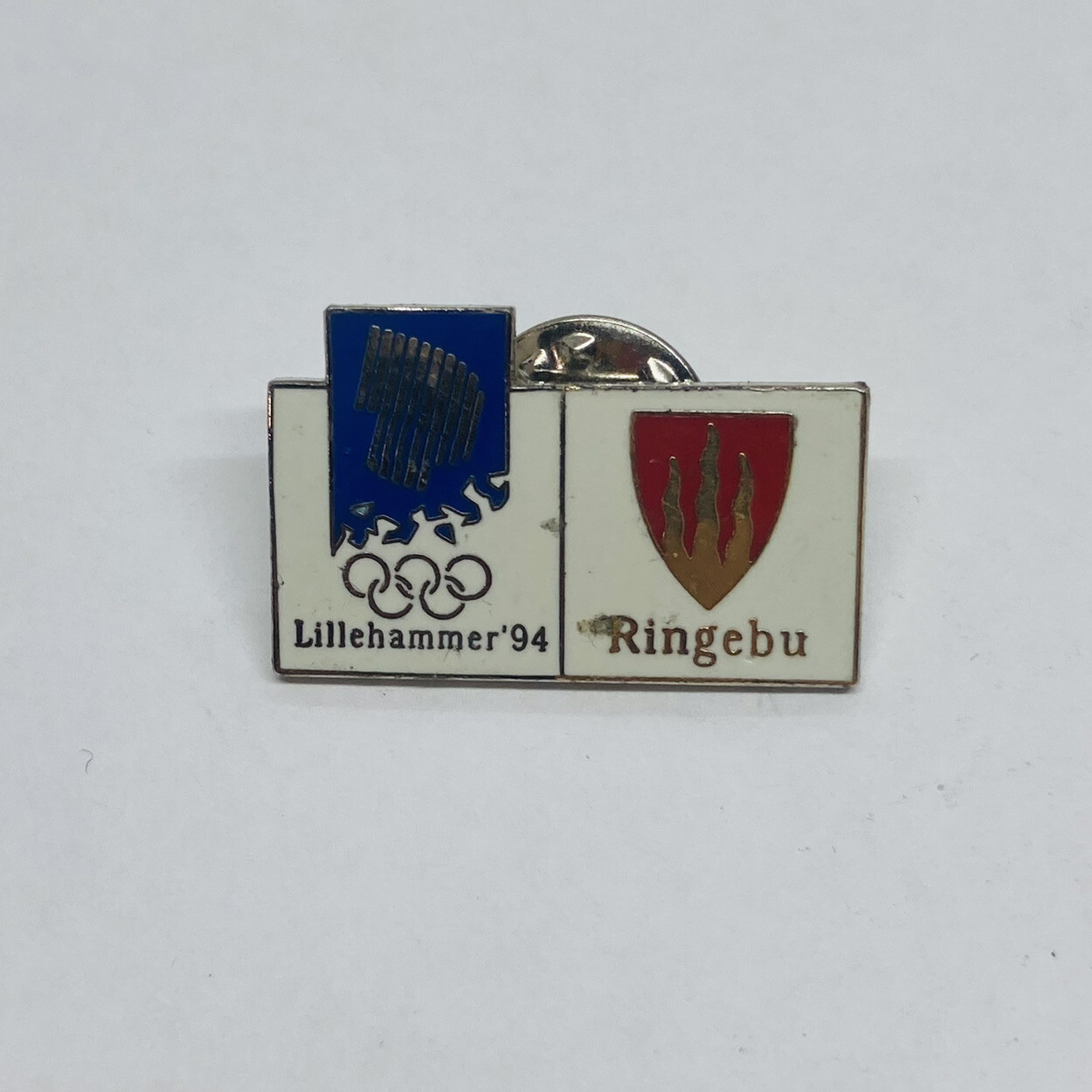 Rare 1994 Norway Ringebu Lillehammer Olympic Pin Brass Enamel Badge 20