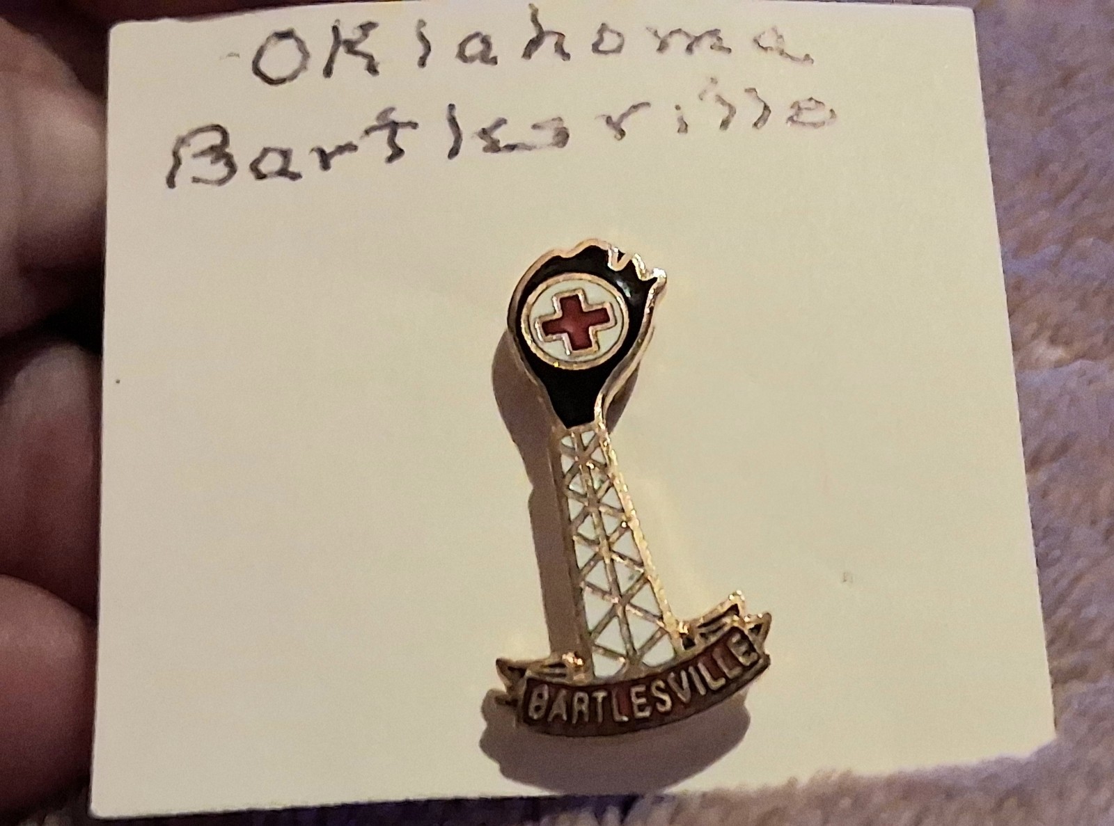 1980\'s Unique Ornate Bartlesville Oklahoma Red CROSS USA Estate Enamel B5 1980\'s Unique Ornate Bartlesville Oklahoma Red CROSS USA Estate Enamel B5