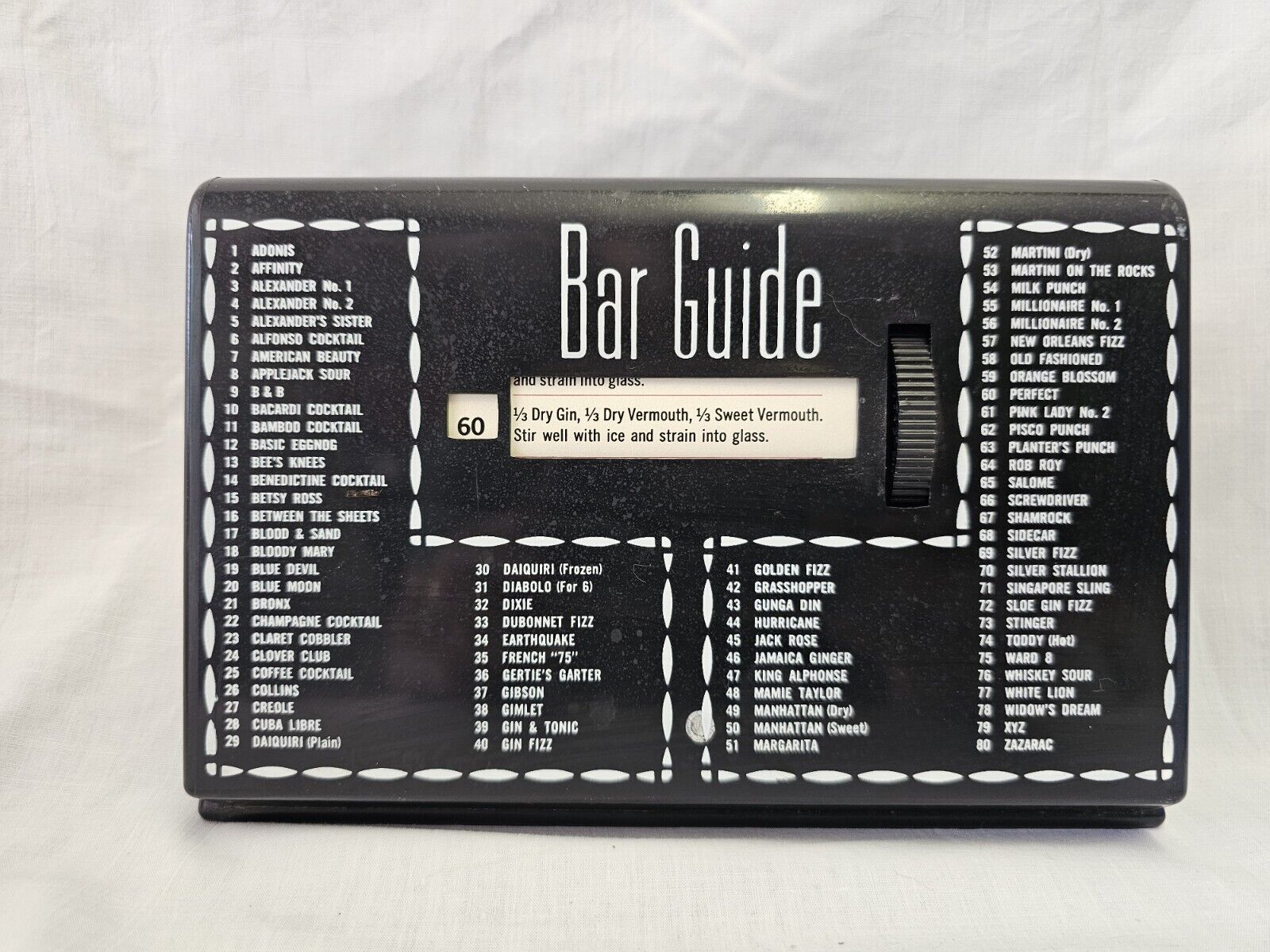 Vintage MCM -GLENN SHAW Creations-  Scrolling Bar Guide 80 Cocktail Recipes