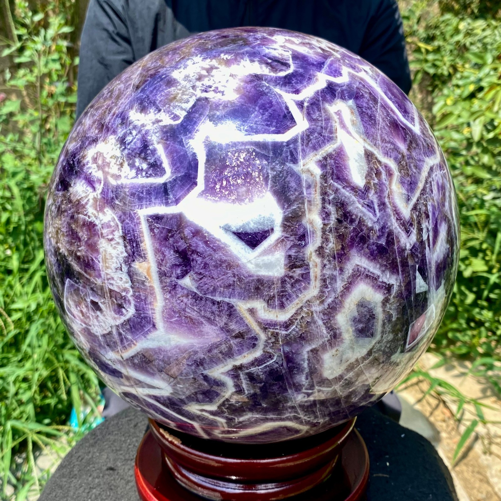 51.25LB Large Natural dreamy amethyst Quartz Sphere Quarzt Crystal Ball reiki