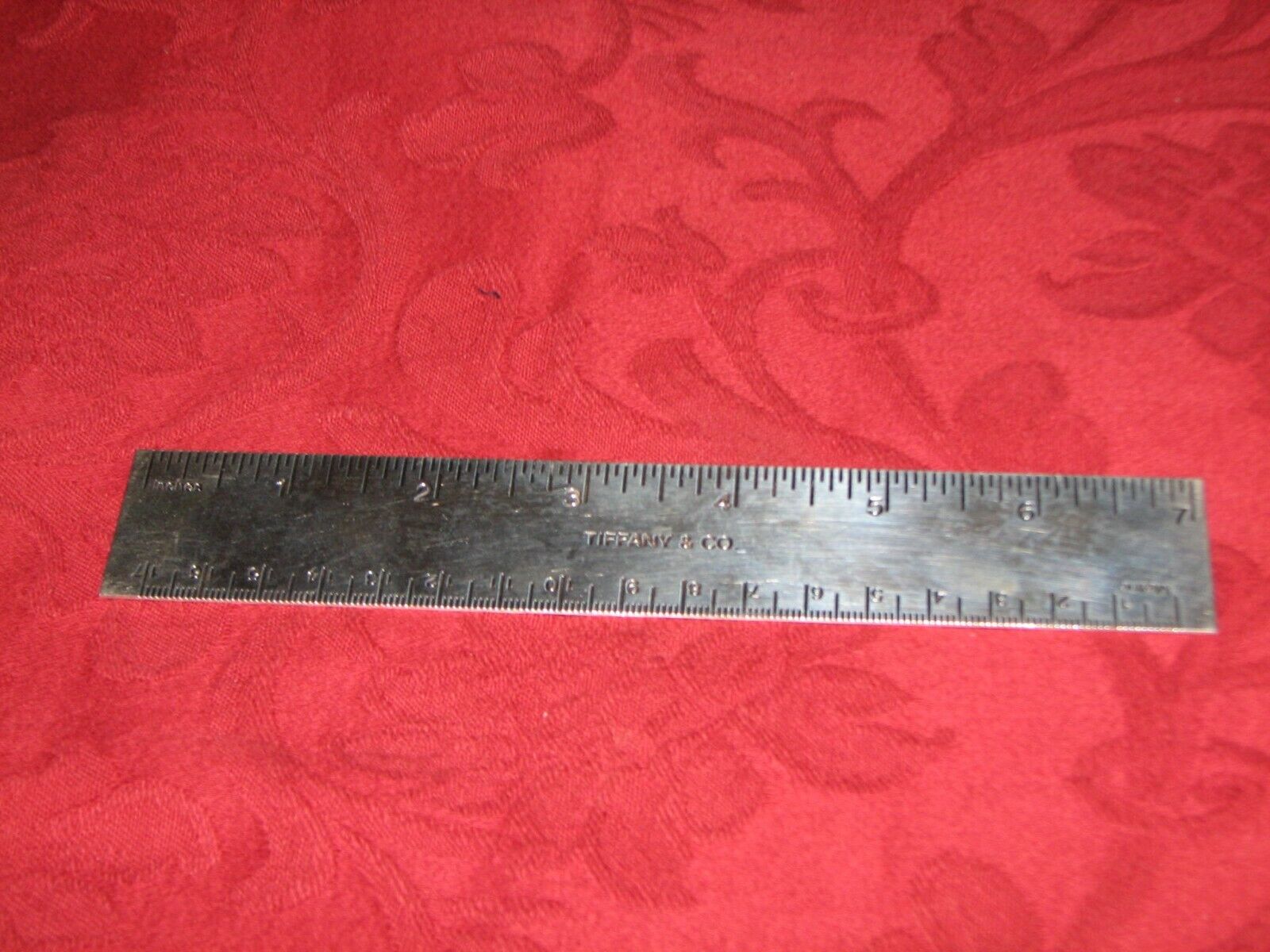 Tiffany & Co Makers Sterling Silver 7 Inch Ruler 1.84 Troy Ounce  57.3 Grams
