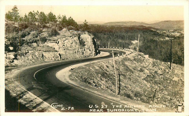 Tennessee Sunbright Cline Airline Route 1940s RPPC Photo Postcard 22-962