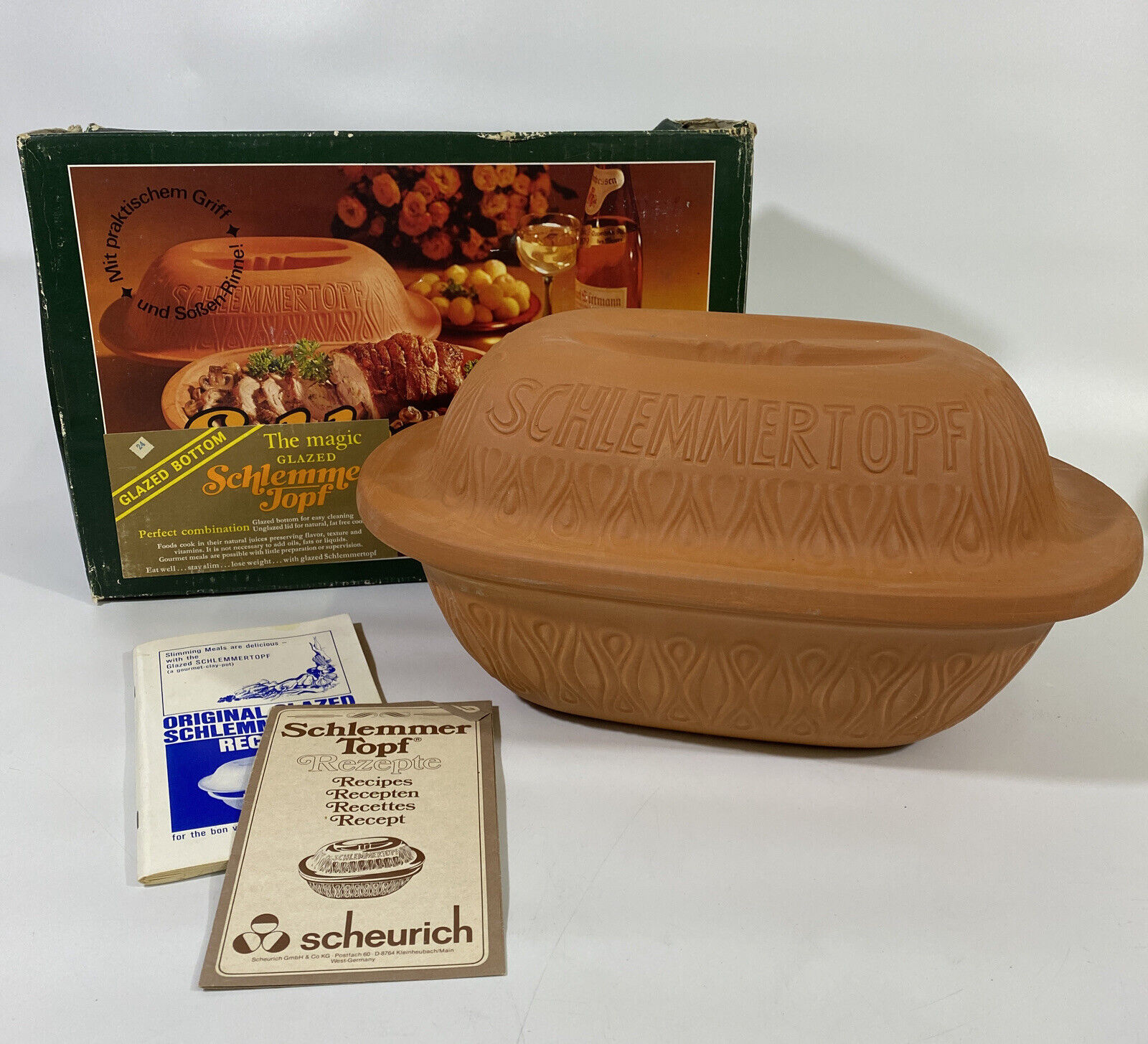 VTG Schlemmertopf 832 Scheurich Keramik West Germany Dutch Oven Clay Baker