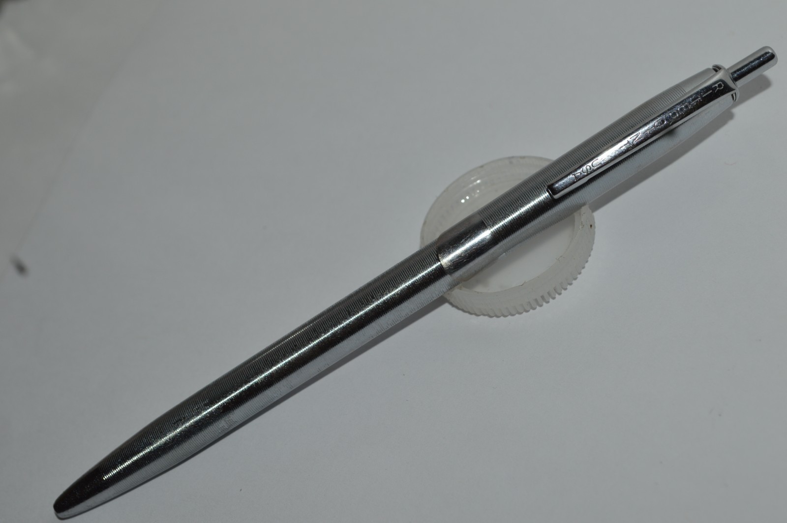 RITEPOINT Ballpoint Pen Grooved Stainless Steel Made in USA Circa 1950\'s