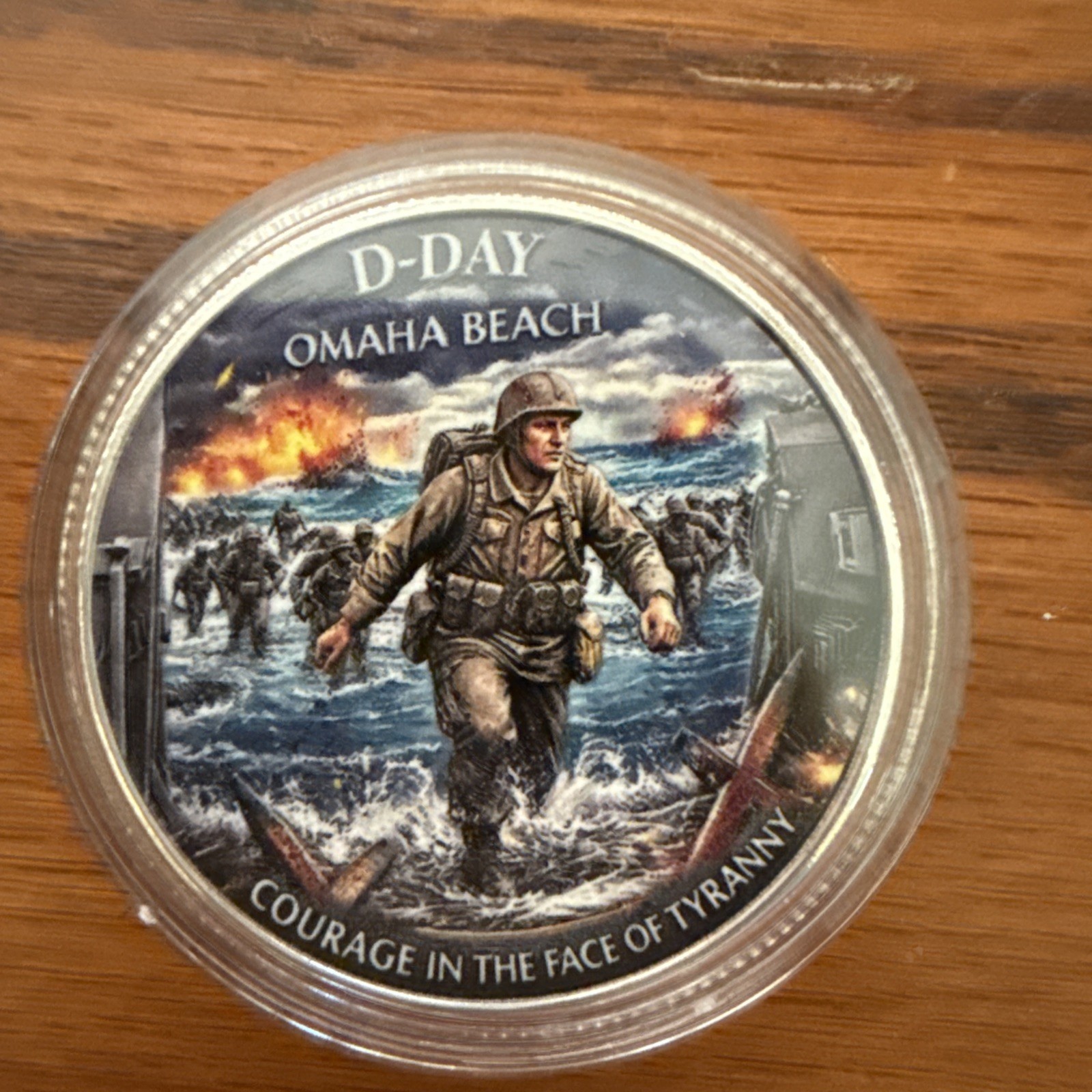 D Day Omaha Beach Coin With Hero Portrait Collectible Coin