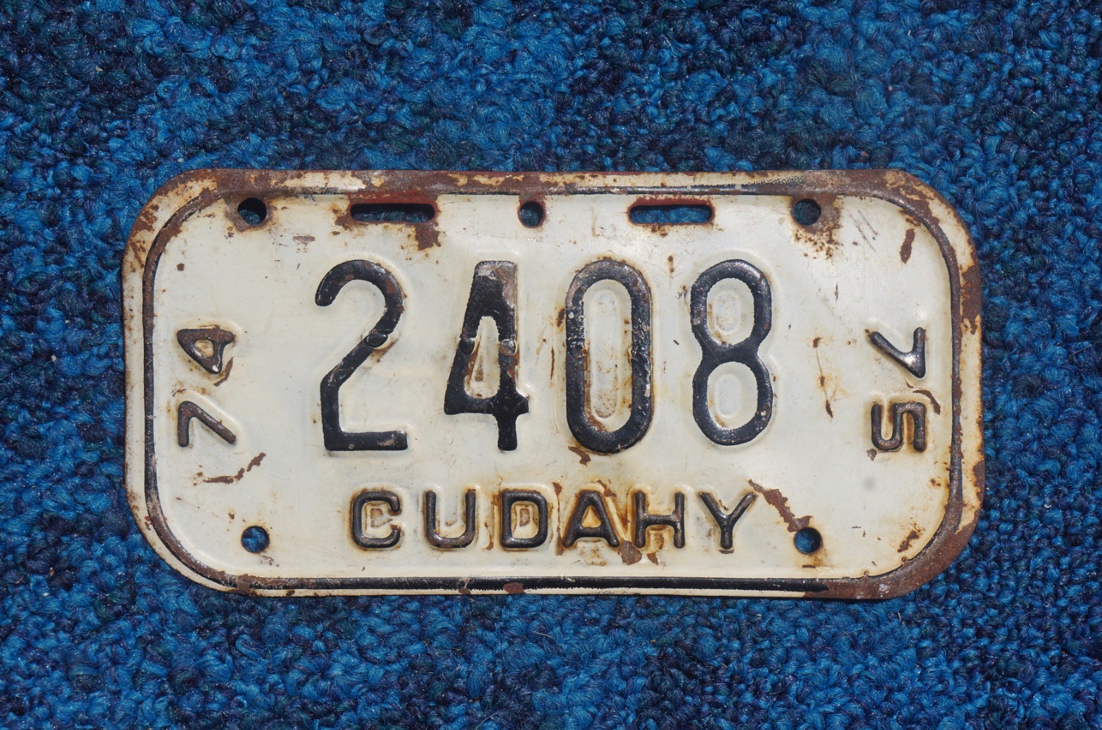 1974 1975 CUDAHY Wisconsin Bicycle License Plate 1974 1975 CUDAHY Wisconsin Bicycle License Plate