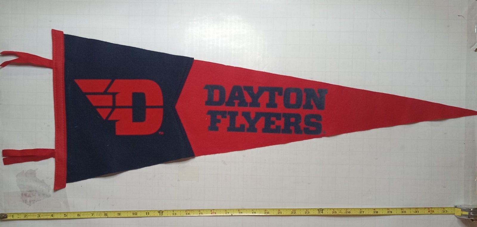 Vintage All Felt Dayton Flyers Pennant 30” Collegiate Pacific Made in USA