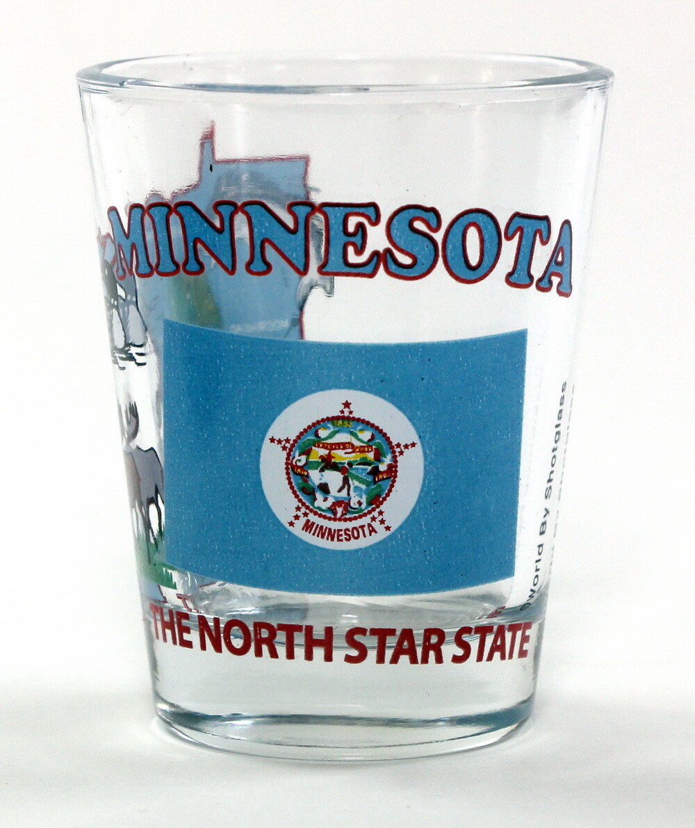 MINNESOTA THE NORTH STAR STATE ALL-AMERICAN COLLECTION SHOT GLASS SHOTGLASS