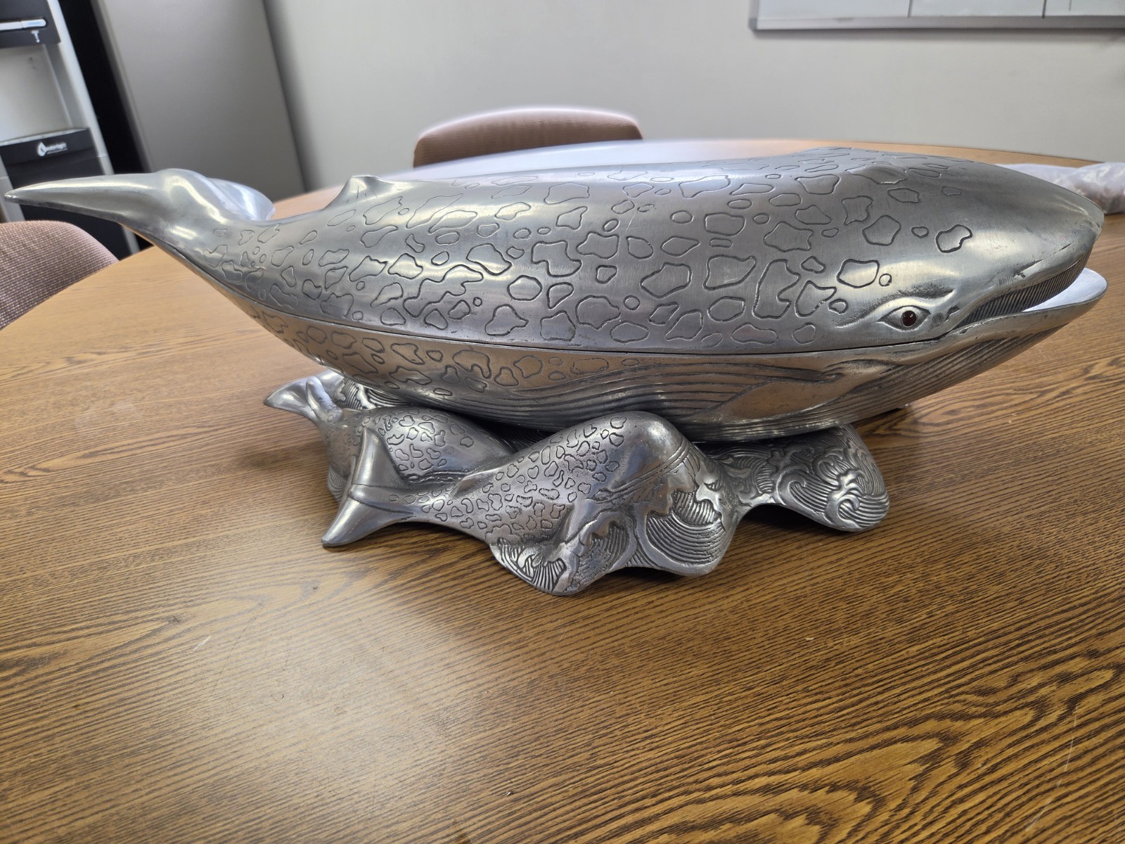 Vintage 1979 Arthur Court Aluminum Whale Tureen Ice Bucket Large Wine Cooler...