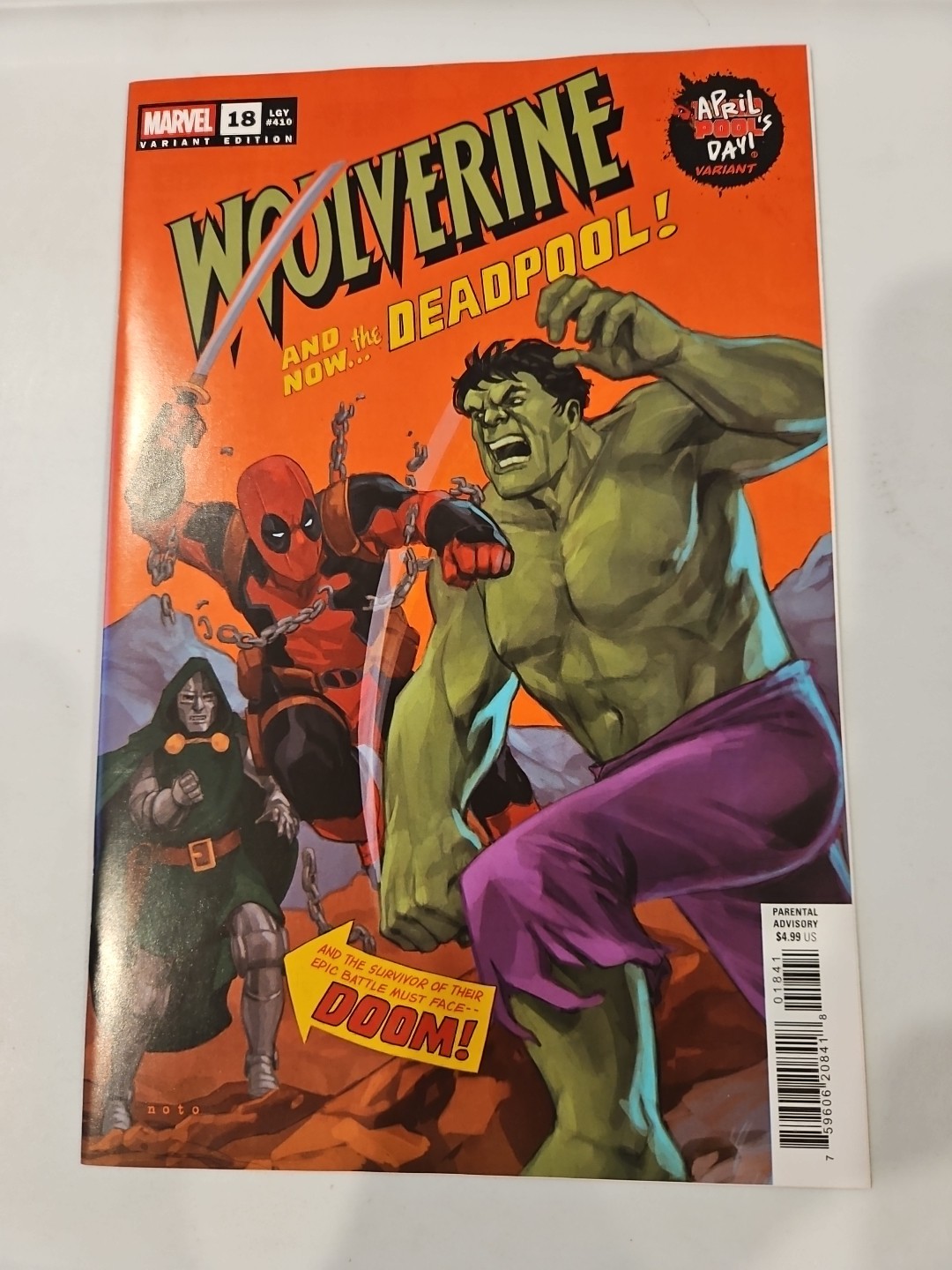 Wolverine #18 April Fools Day Hulk/Wolverine Deadpool Homage Variant