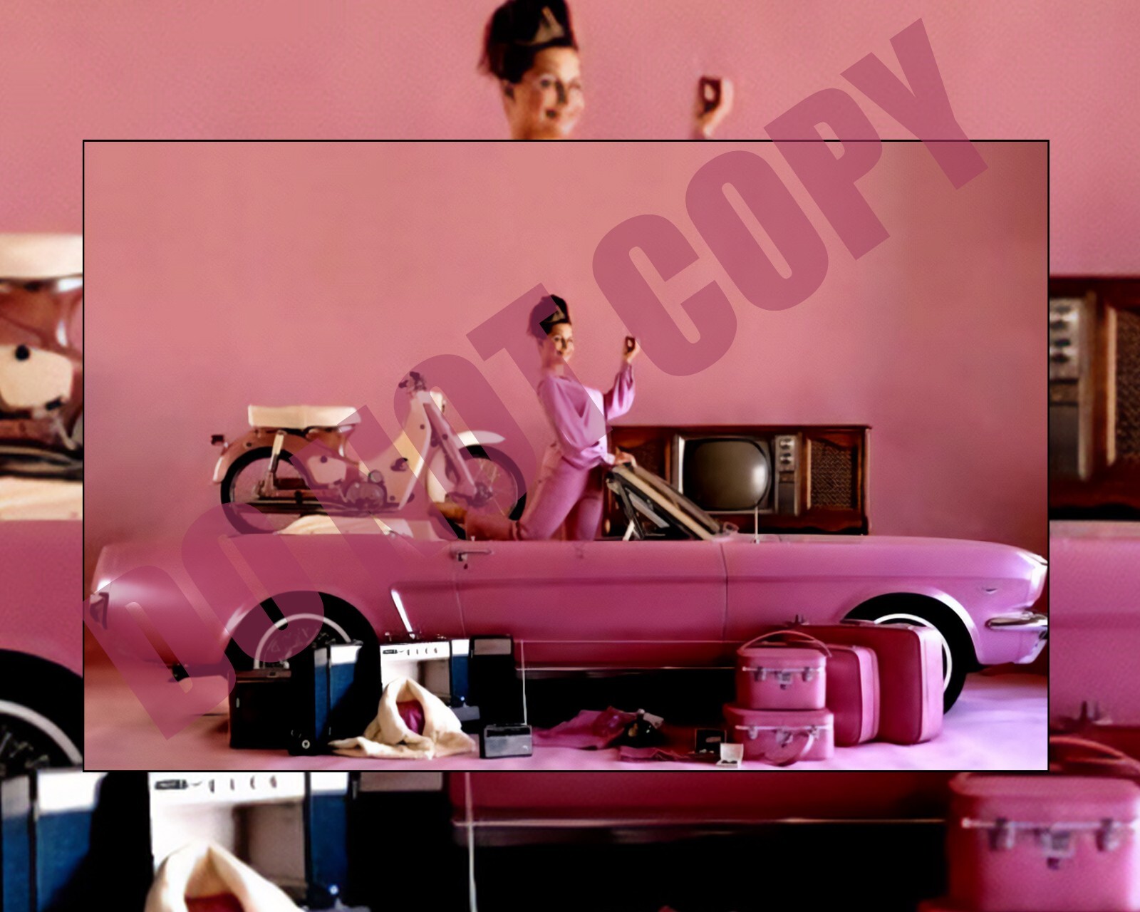 Welcome To 1965 Ford Mustang Barbie All In Pink 8x10 Photo