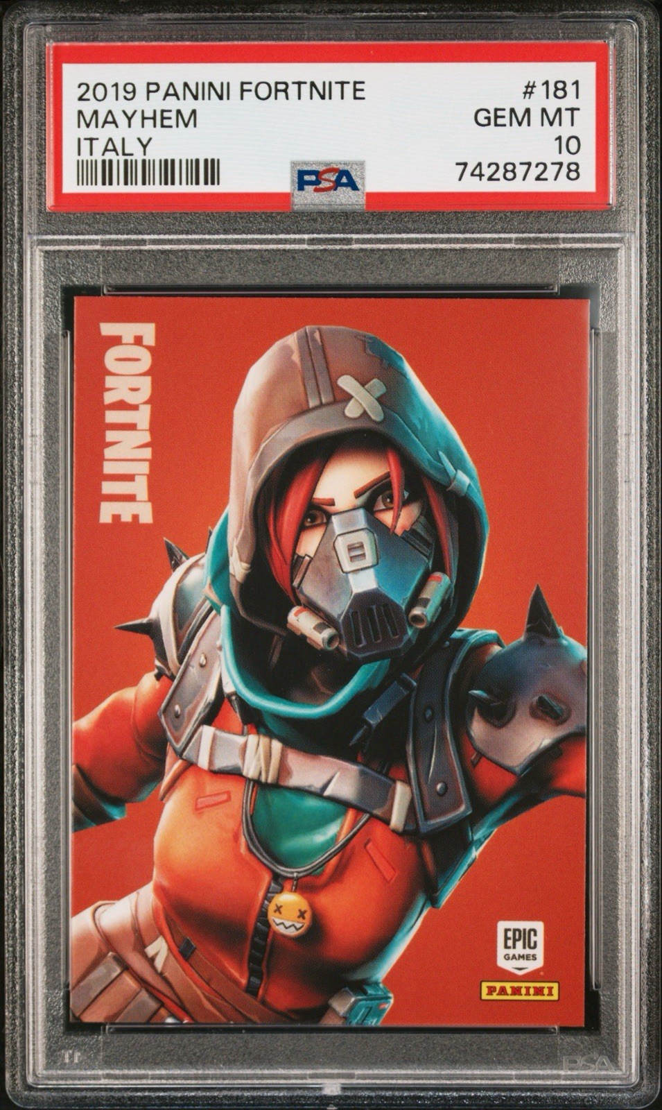 Pop 1 2019 Panini Fortnite Series 1 Italy #181 Mayhem PSA 10 GEM MINT