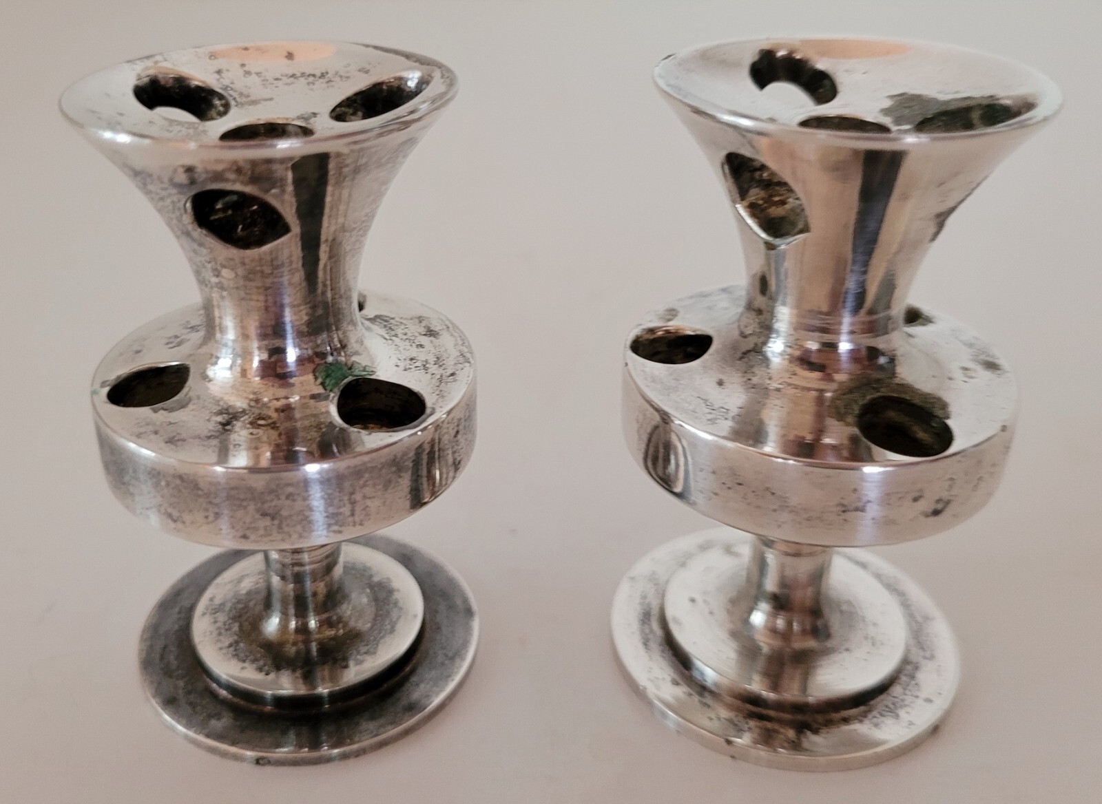 Pair of Vintage Danish EJ design silverplate candleesticks~ Erik Jorgensen~1960s
