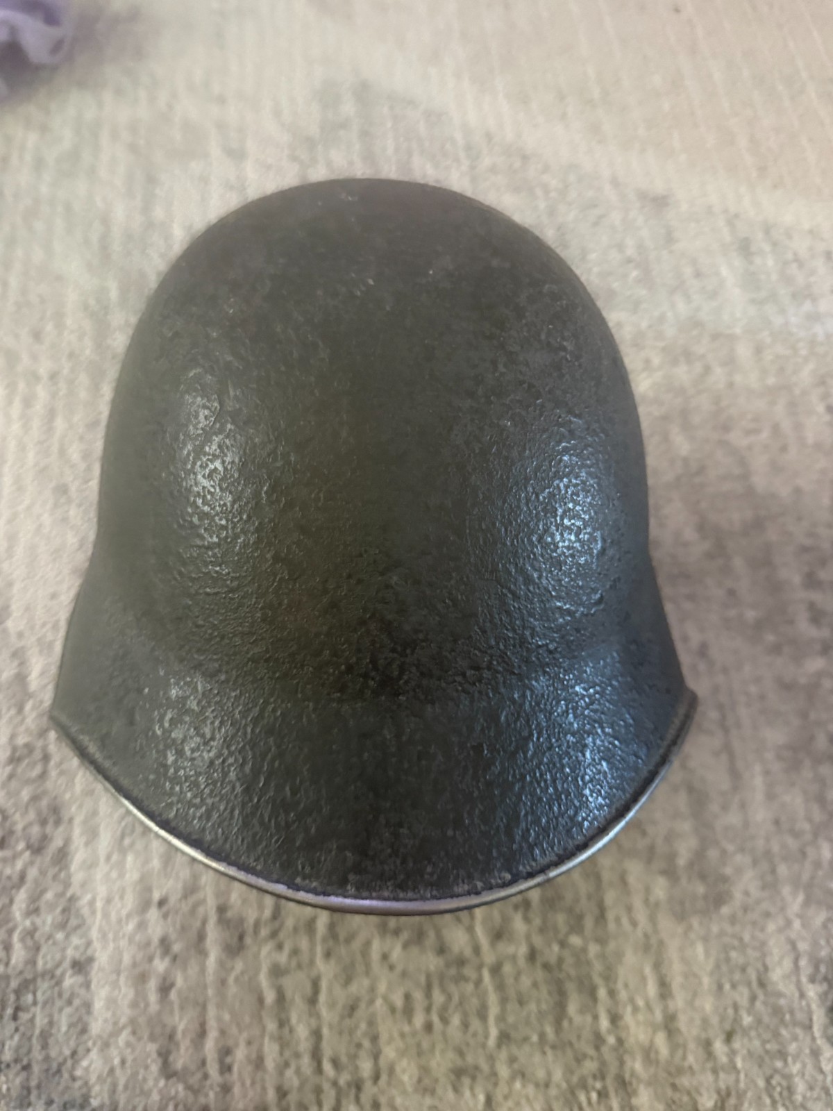 Vintage Swiss M18/43 Steel Combat Helmet Leather Liner Post WWII Military