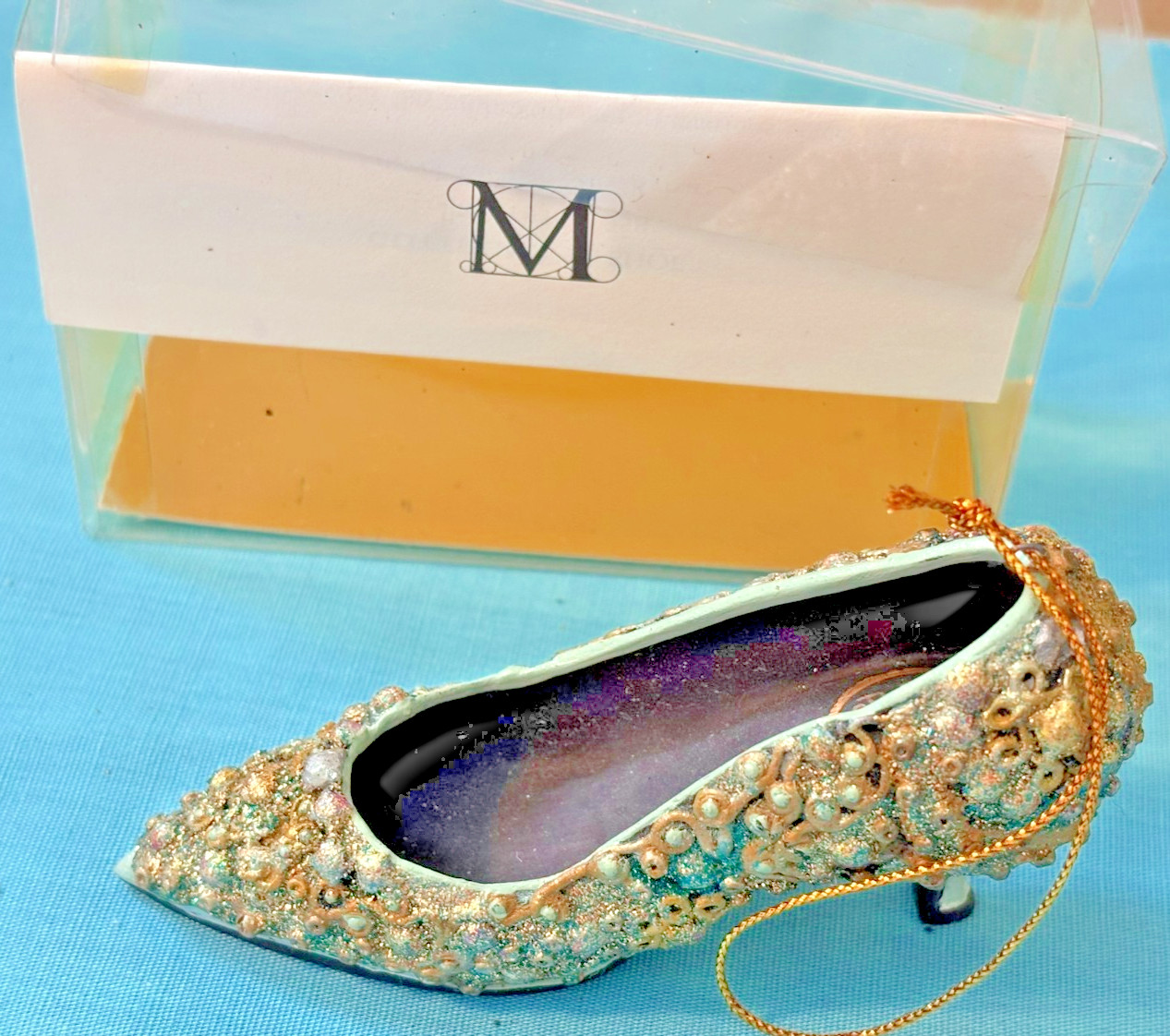 Metropolitan Museum of Art NY Green High Herel Mini Shoe Christmas Ornament