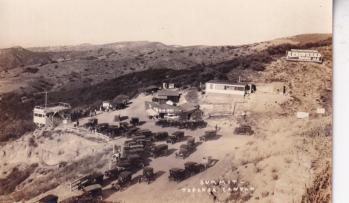 RPPC Topanga Summit Store Gas Cars Roadside near Malibu Palisades California RPPC Topanga Summit Store Gas Cars Roadside near Malibu Palisades California