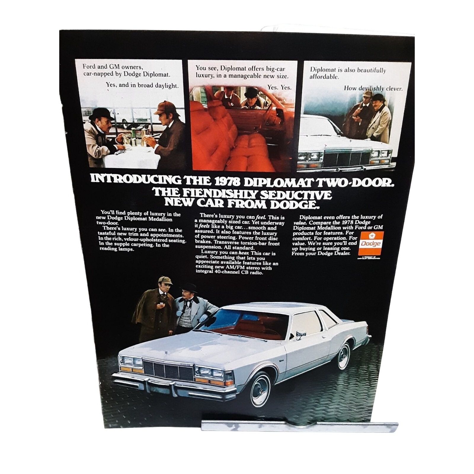 1978 Chrysler Diplomat Car 2 Door vintage 1977 Magazine Print Ad