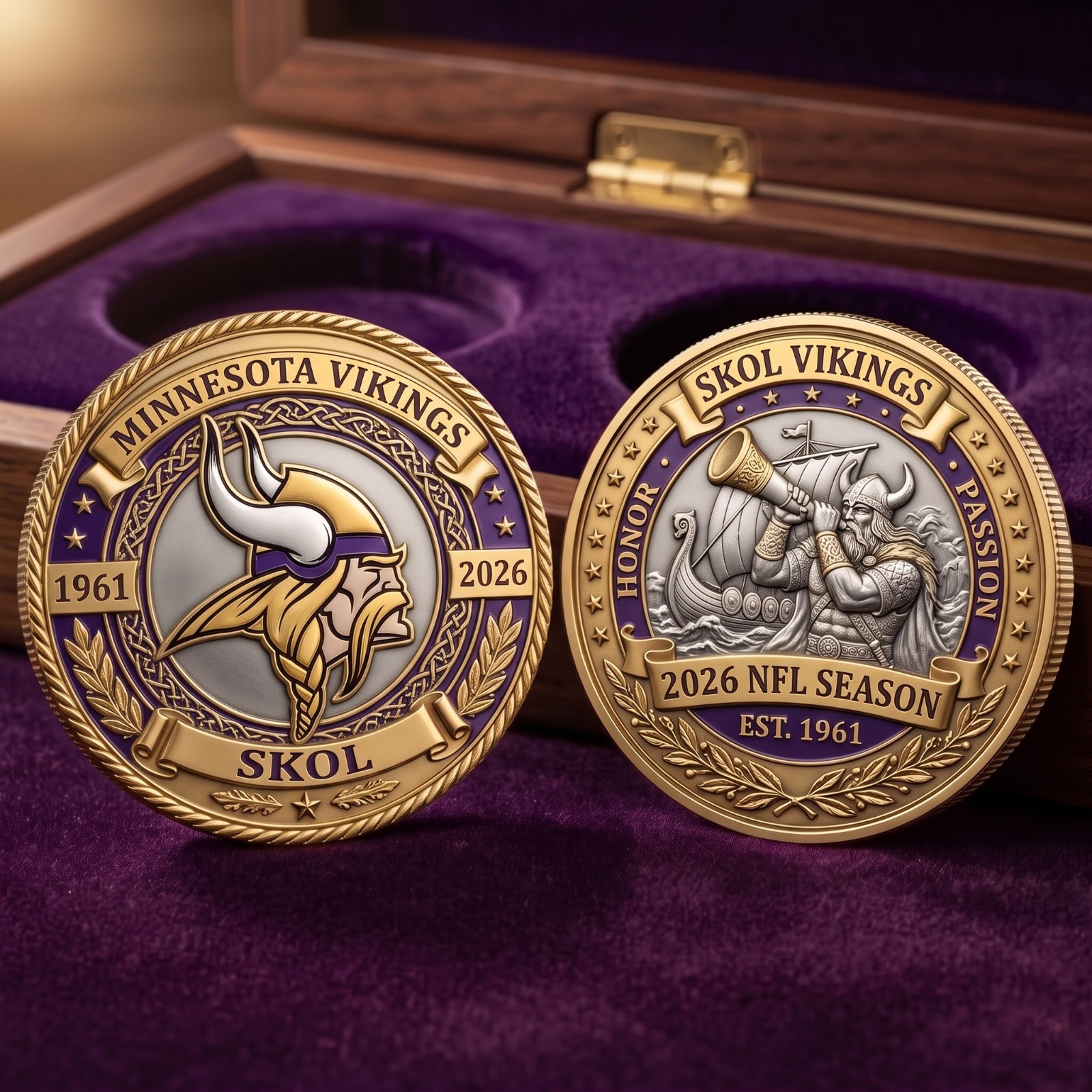 Minnesota Vikings 2026 Commemorative Coin SKOL Football Fan Collector Gift
