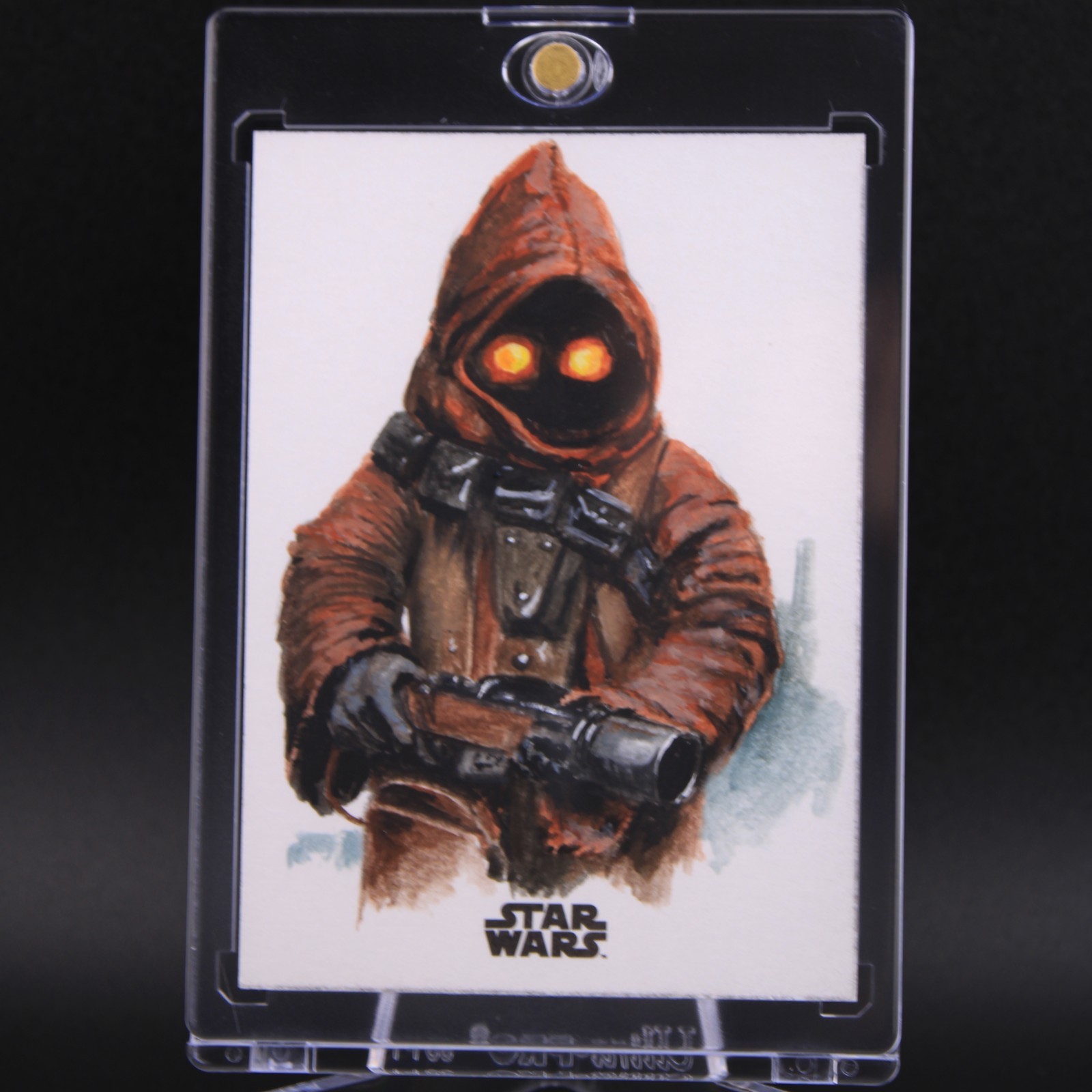 2024 Topps Chrome Star Wars JAWA Sketch Card 1/1 Will Pleydon Hand Painted Art