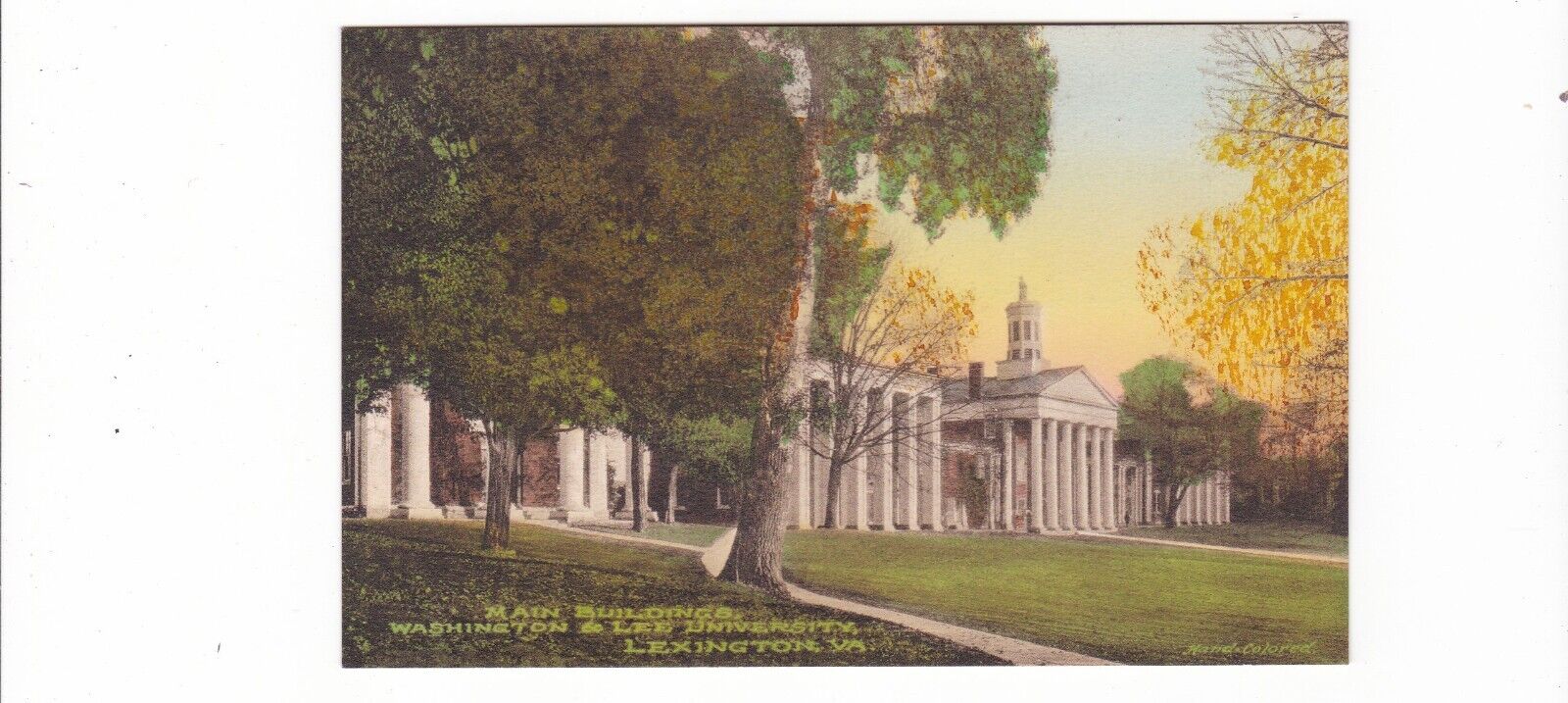 Lexington, Virginia hand colored postcard / Washington & Lee University