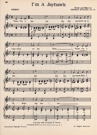 UNIVERSITY OF KANSAS Vintage Song Sheet c1943 \